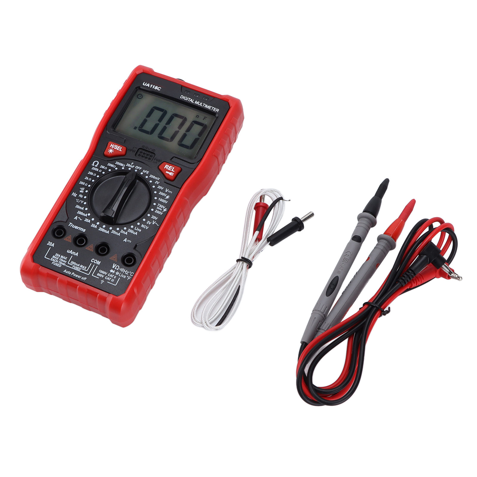 Ua118c Digitales Multimeter Mit Automatischer Bereichswahl, Spannungs- Und Amperemeter, Überhitzungsschutz Und Temperaturmessung Bis 750 V