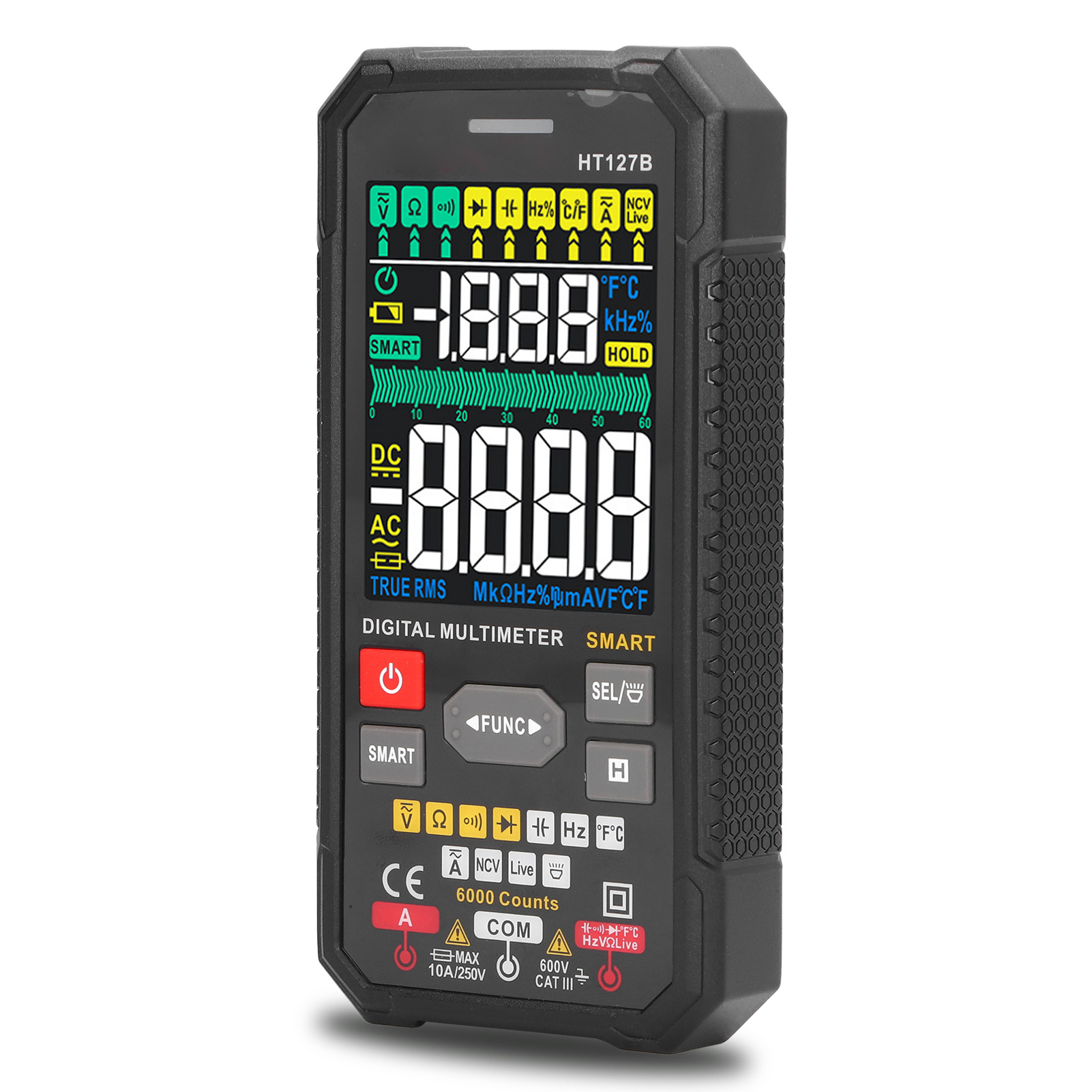Digitales Multimeter, Abs-gehäuse, Hochpräzises Taschenmultimeter Mit Farb-lcd-display Und 3 Messergebnissen