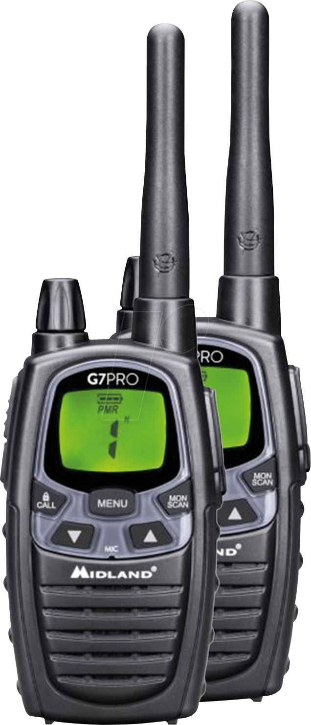 MIDLAND G7 P-2 - Funkgeräte, G7 Pro, PMR+LPD, 16/69 Kanäle, 2er