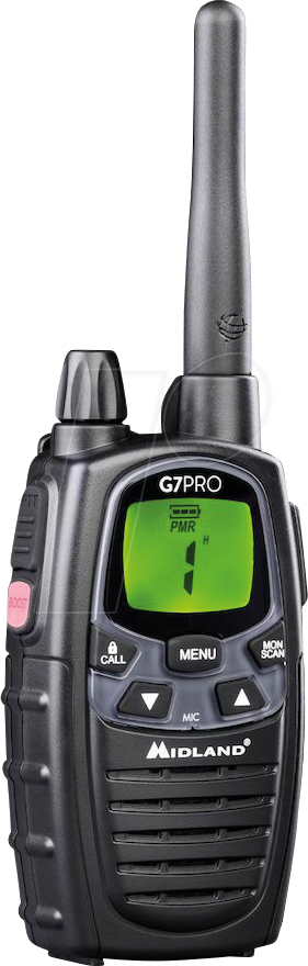 MIDLAND G7 P-1 - Funkgerät, G7 Pro, PMR+LPD, 16/69 Kanäle, 1er