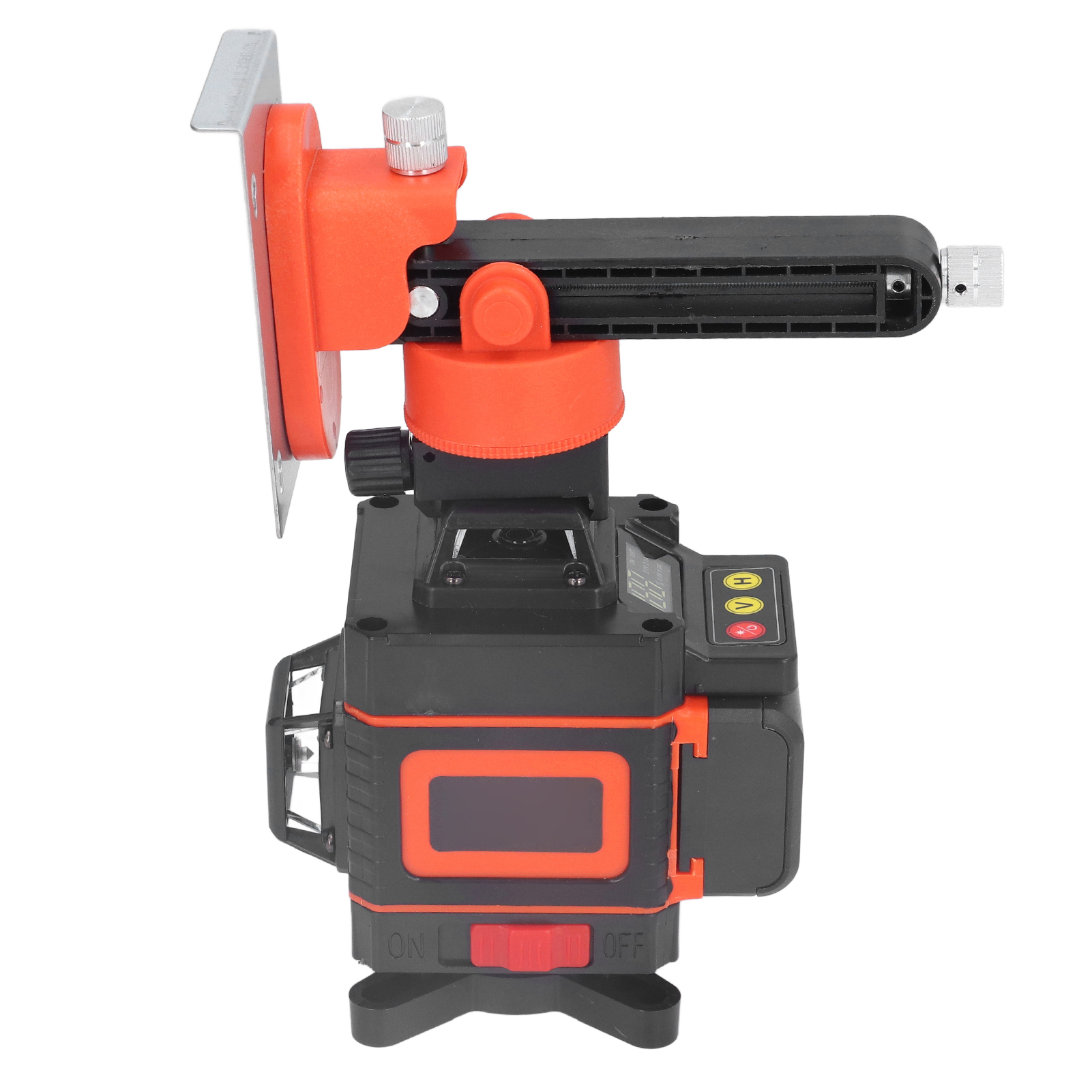 Laser-nivelliergerät Mit 16 Linien, 4d-selbstnivellierung, Fernbedienung, Digitalanzeige, Eu-stecker (110–240 V), Orange