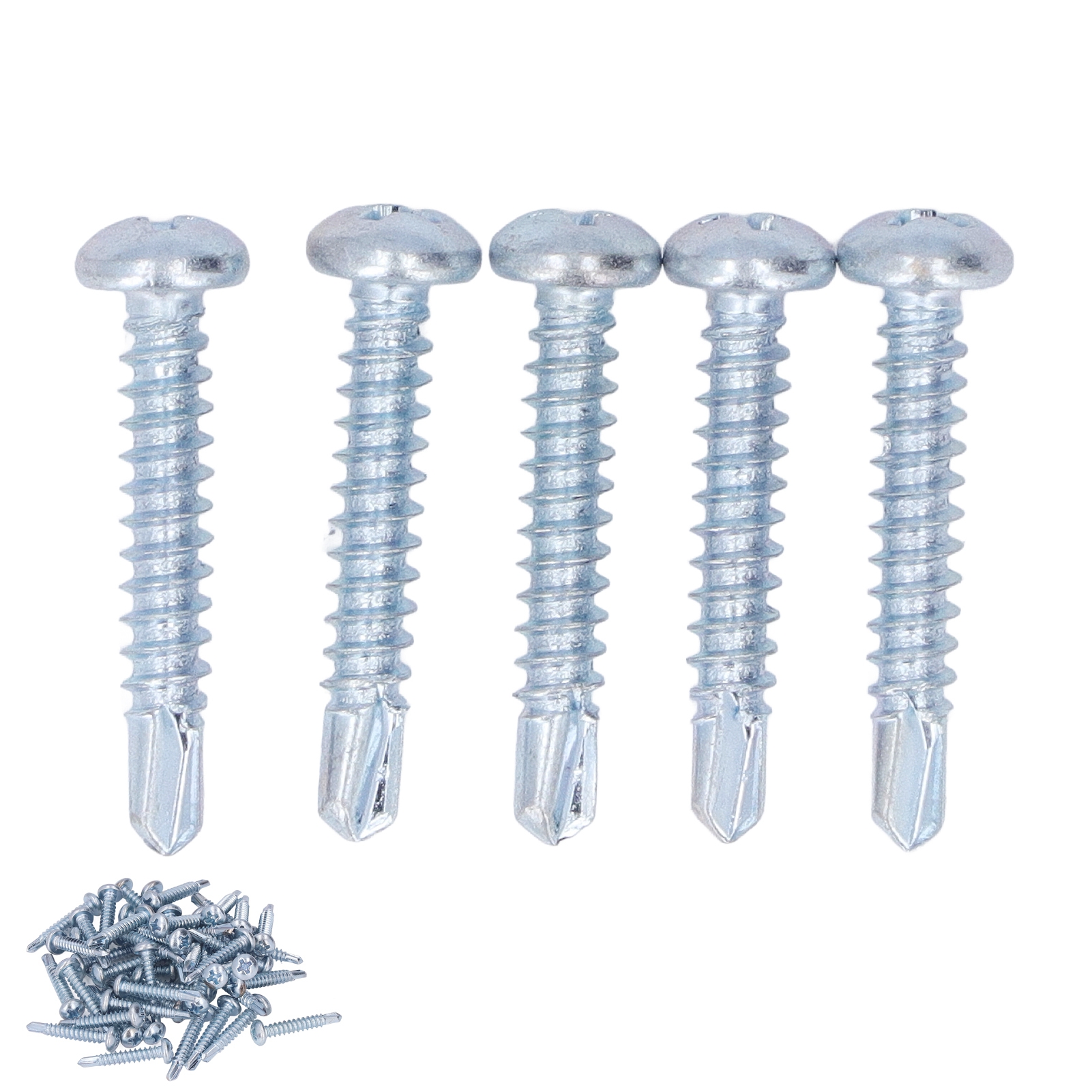 50 Stück Rundkopf-bohrschrauben 4,2 X 25 Mm, Verzinkter Stahl, Für Möbelreparaturen