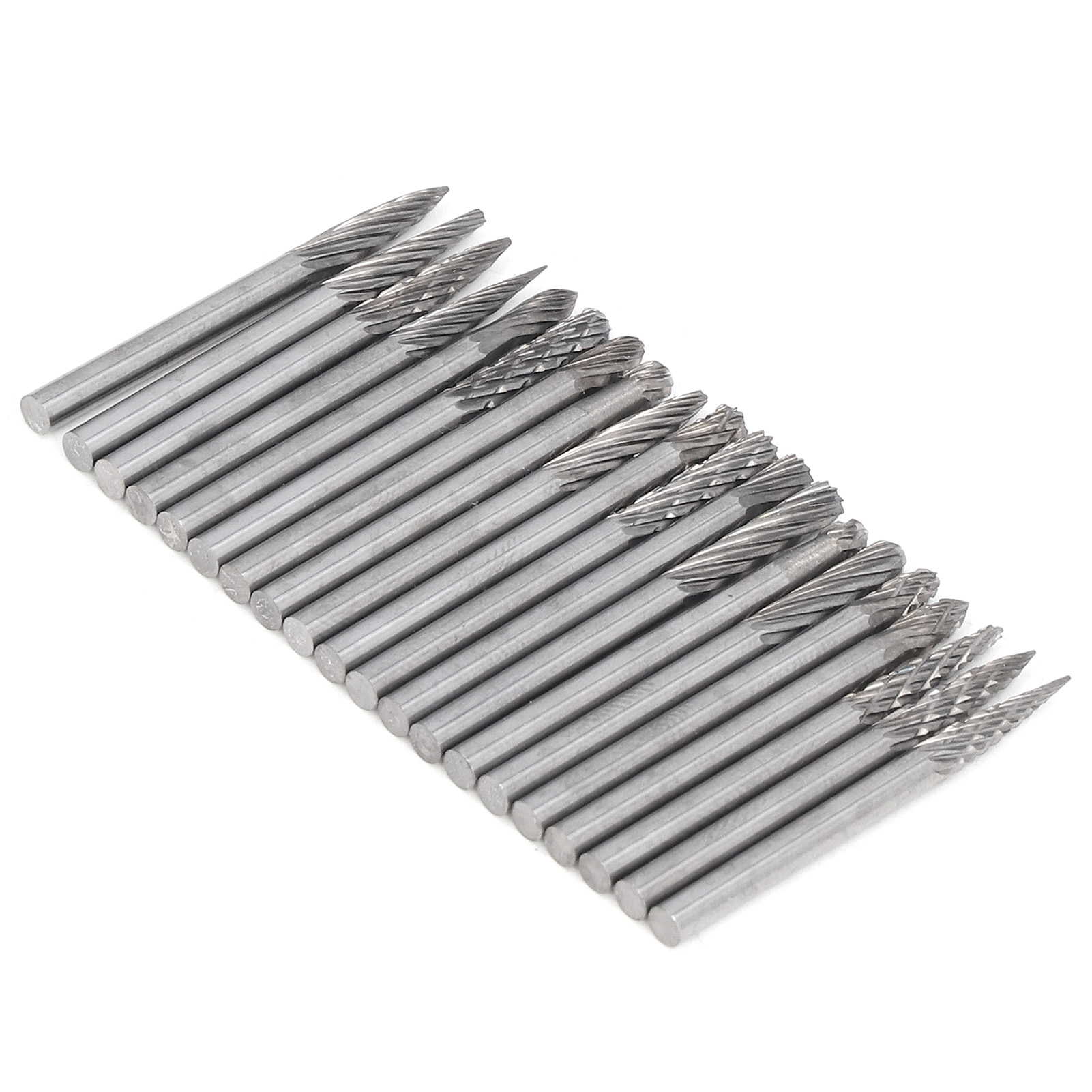 20-teiliges Set Hartmetallfräser, Kegel-schaftfräser, Einzel- Und Doppelprofil, 1/8-zoll-schaft