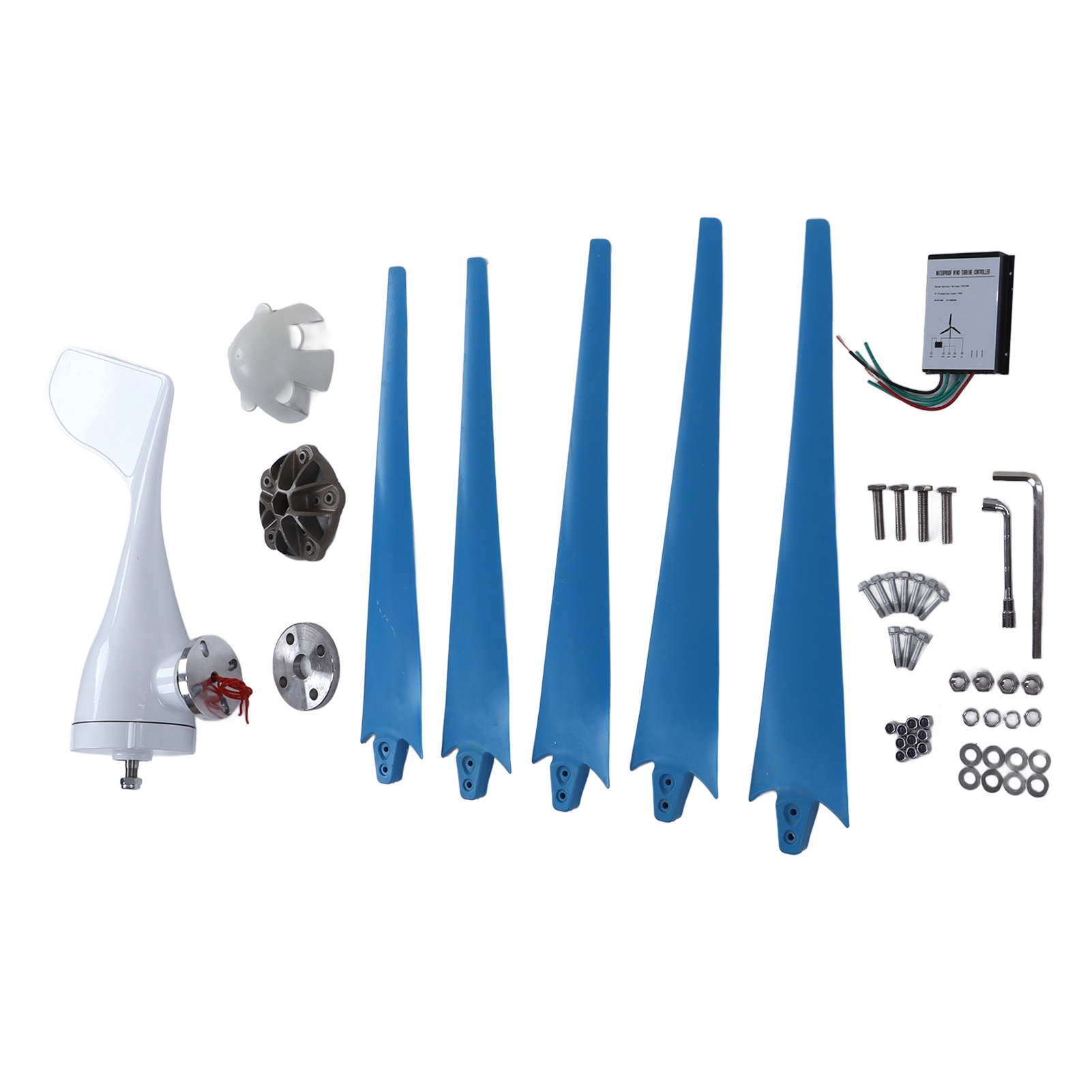 Windkraftanlage 400 W, 5 Flügel, Drehstrom, Permanentmagnet, Hocheffizienz, 12 V Dc