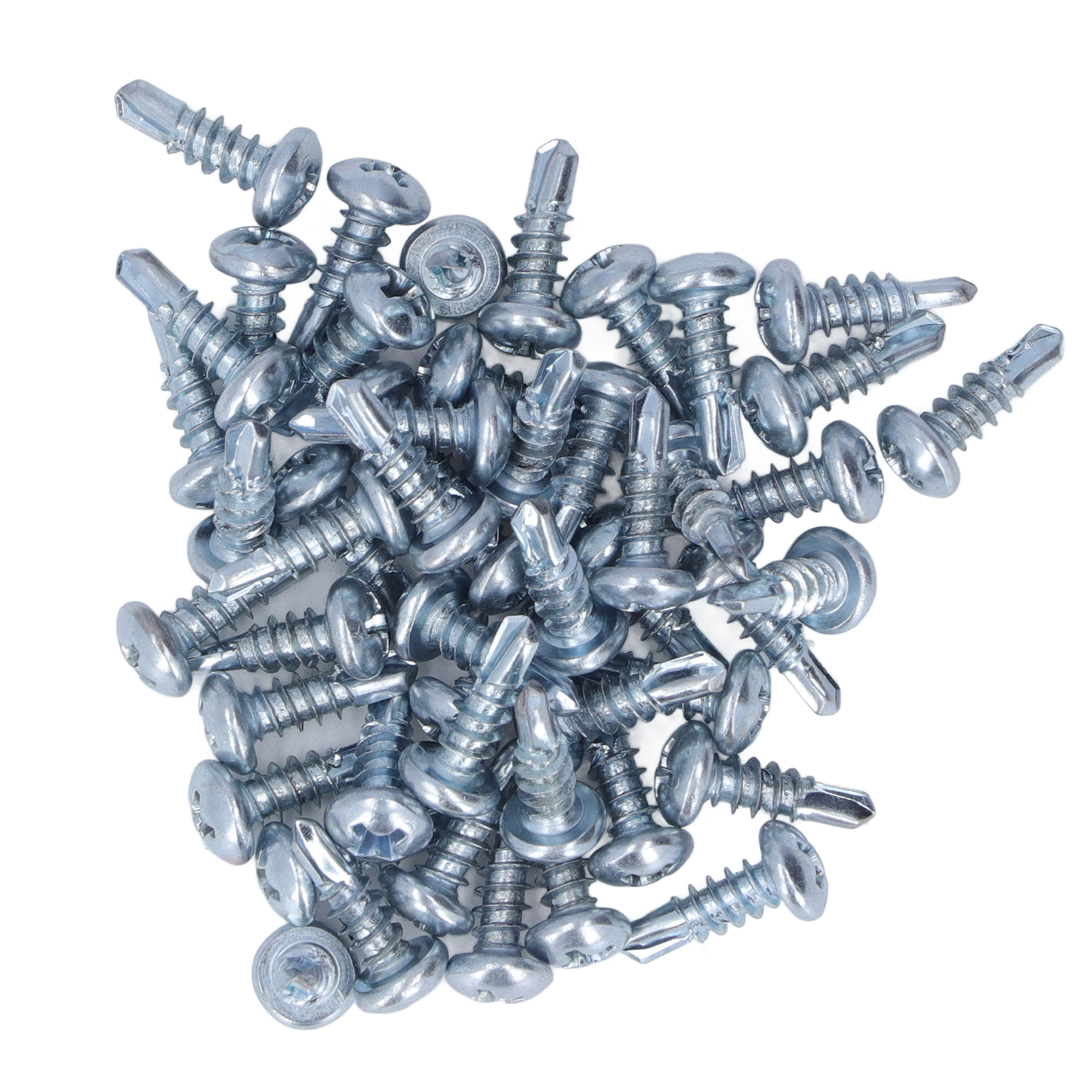 50-teiliges Set Rundkopf-bohrschrauben Aus Verzinktem Kohlenstoffstahl, 4,2 X 13 Mm Kreuzschlitz