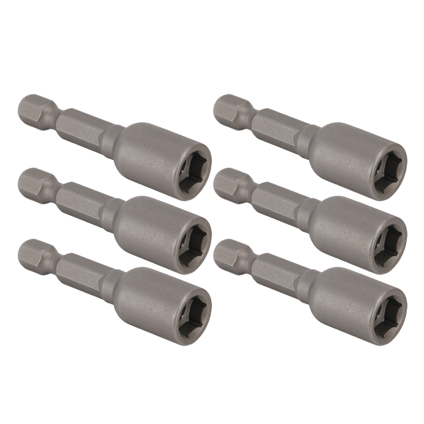 10-teiliges Magnetisches Sechskant-steckschlüssel-bit-set Mit M8x48mm 1/4"-schaft, Grau