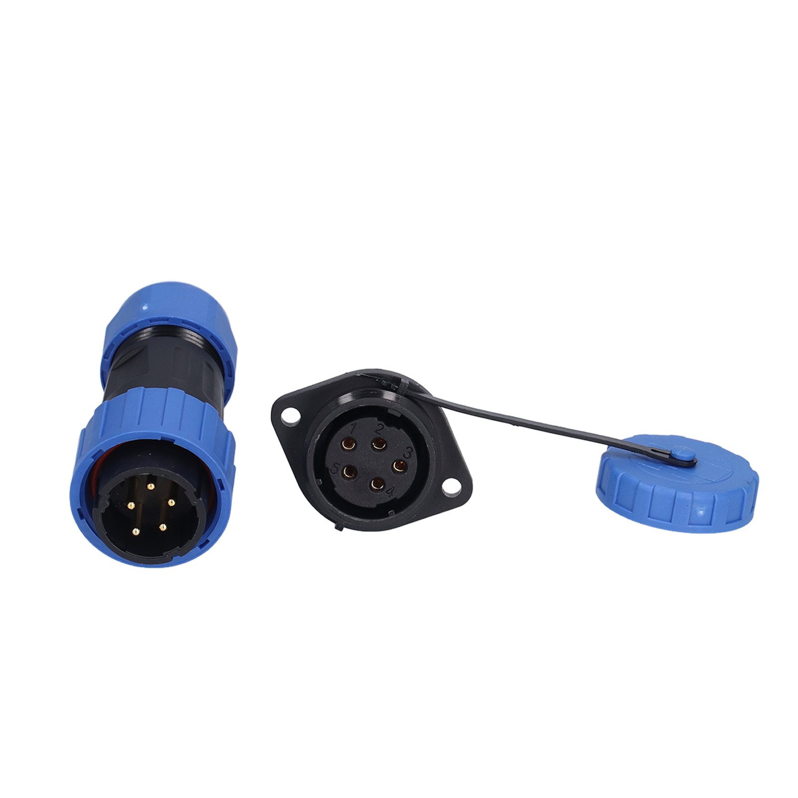 Ip68 Wasserdichter Stecker/buchse Flansch-stoßanschluss Luftfahrt-stromanschluss 250v 612mm Lp20 (5-polig)