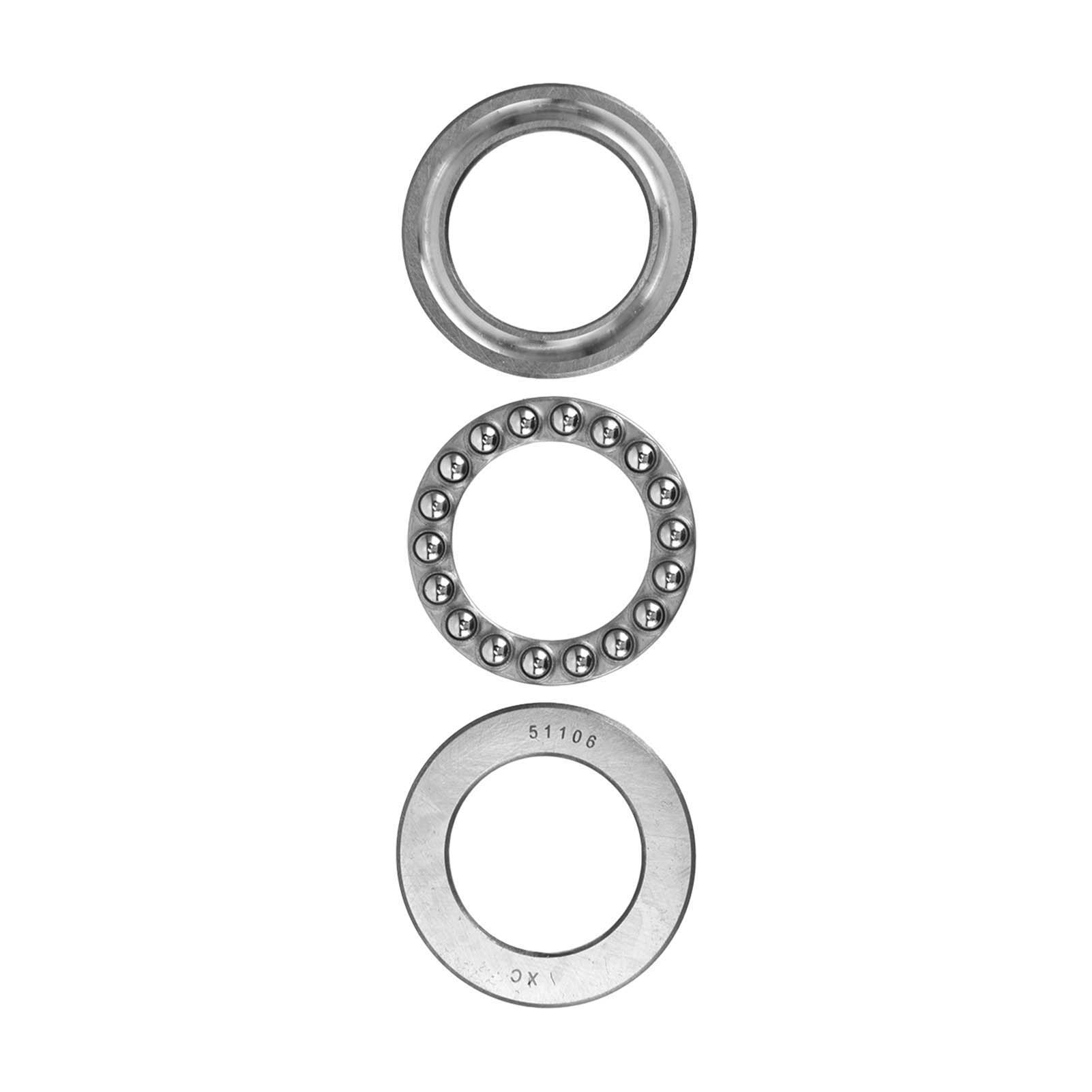 5 Stück Axialkugellager, Ebene, Axiale Belastung, Stahl, Extra Leichte Serie, Industriezubehör 51106