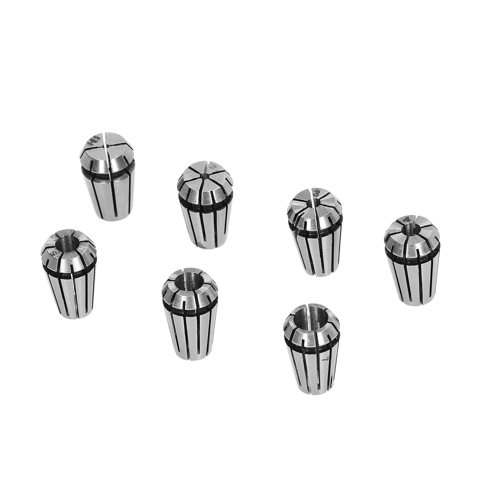 7-teiliges Federspannzangen-set Für Fräsfutter, Verlängerungsstangen, Muttern Und Reibahlen (1,0 Mm – 7,0 Mm)