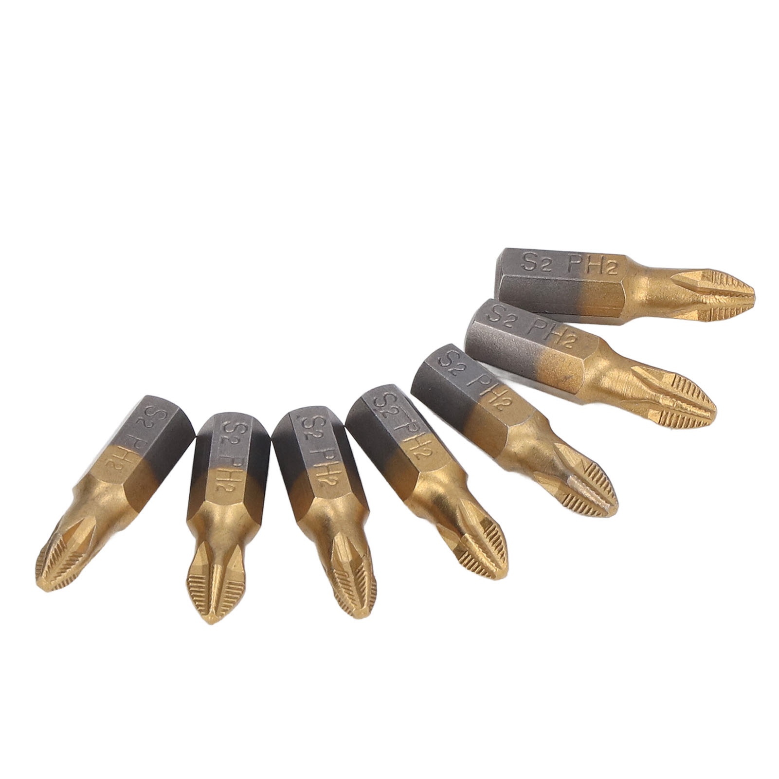 10 Stück Kreuzschlitzschraubendreher-bits, Rutschfest, 1/4"-sechskantschaft, Titanbeschichteter Legierter Stahl, Kurz