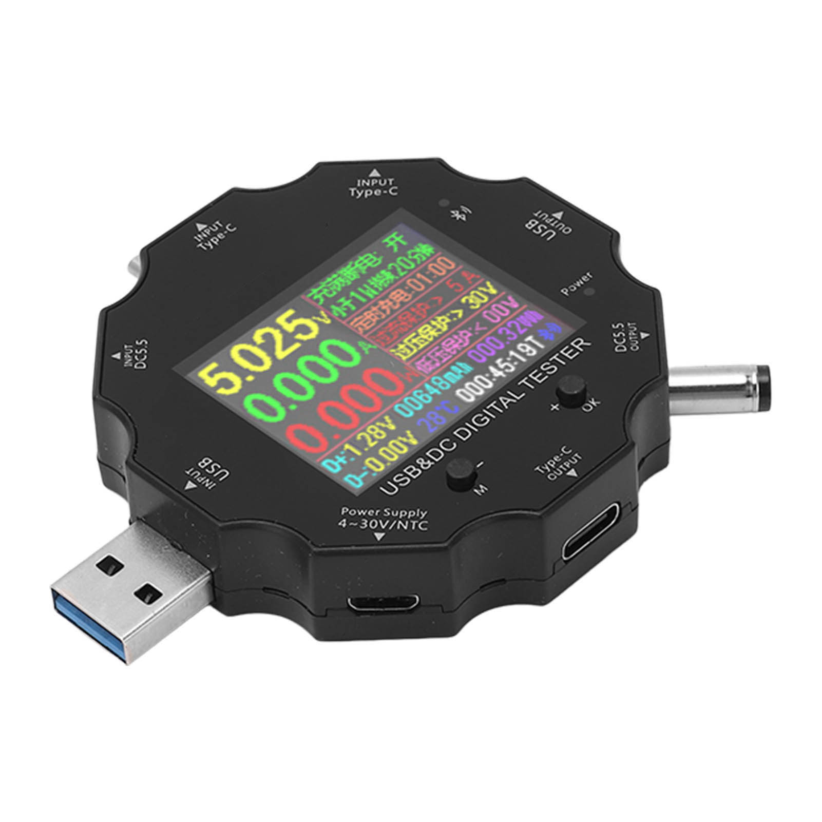 Usb-digitalvoltmeter Mit Display, Drahtloser Bluetooth-fernbedienung, Ladeanzeige, Dc 3,6–32 V
