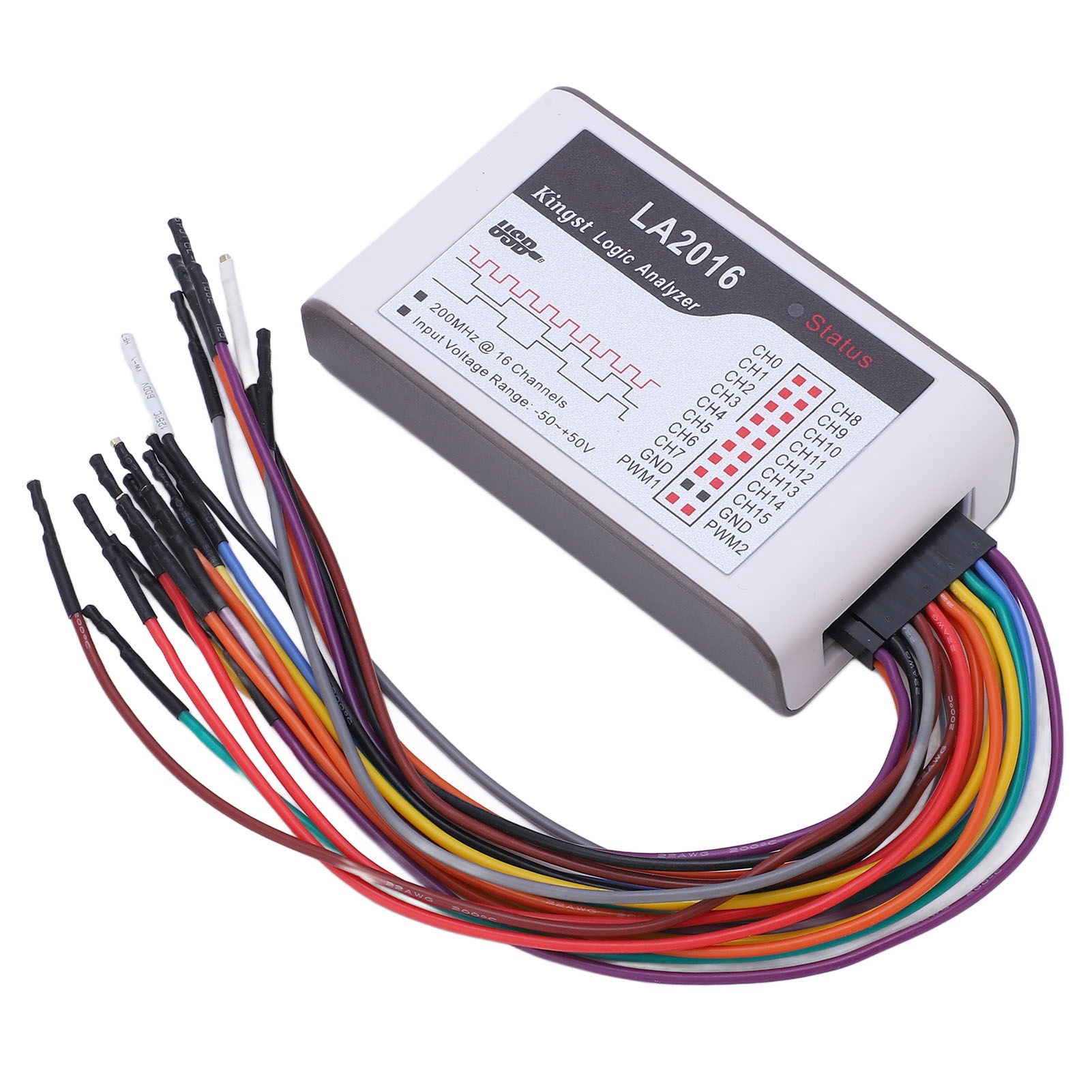 Logikanalysator Usb 16 Kanäle Ch0–15 200 Mhz Abtastrate -50 V Bis +50 V Einstellbarer Schwellenwert La2016