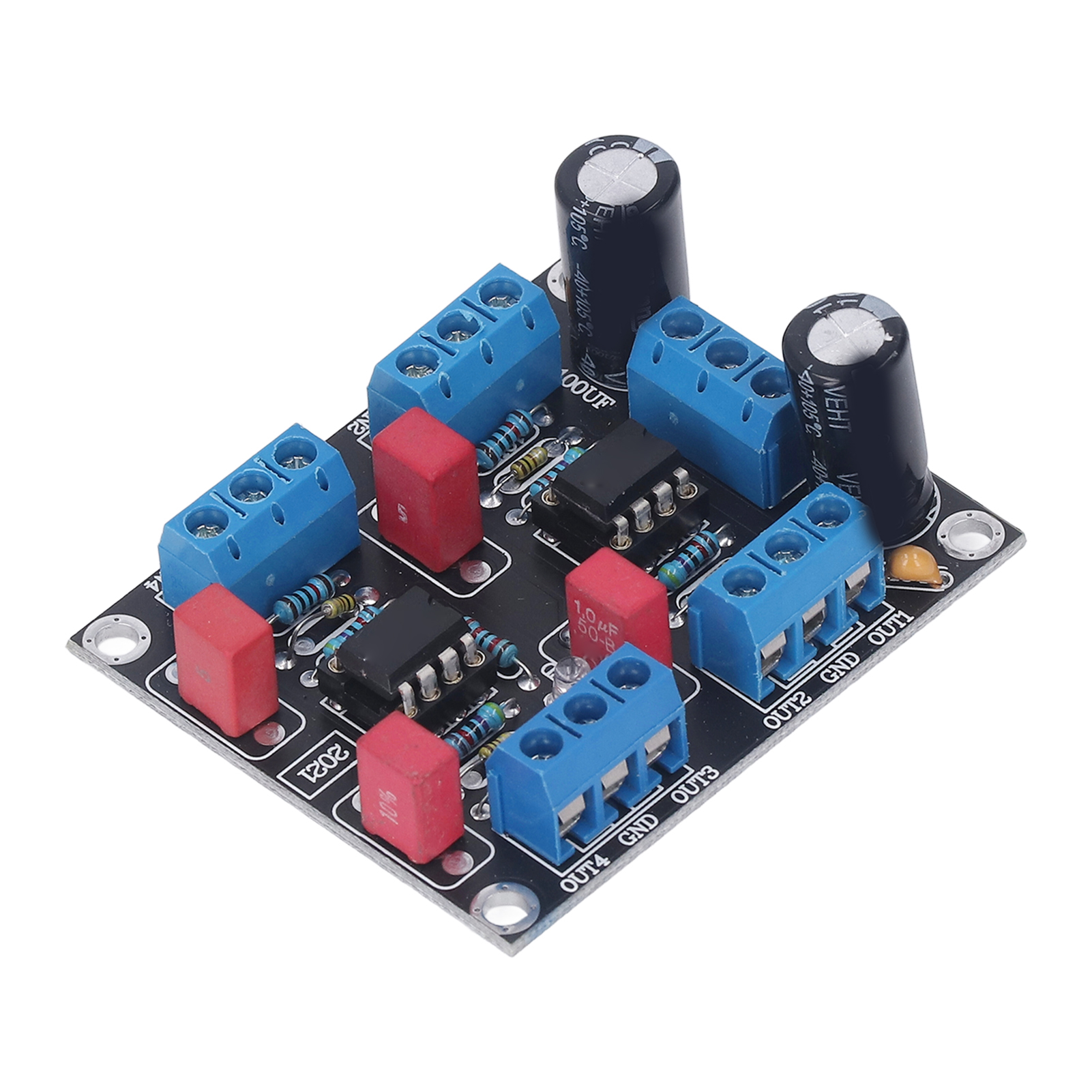Chip-treiberplatine, 2 Netzteile, 4-kanal-vorverstärkermodul Ne5532 5w Dc12v–15v