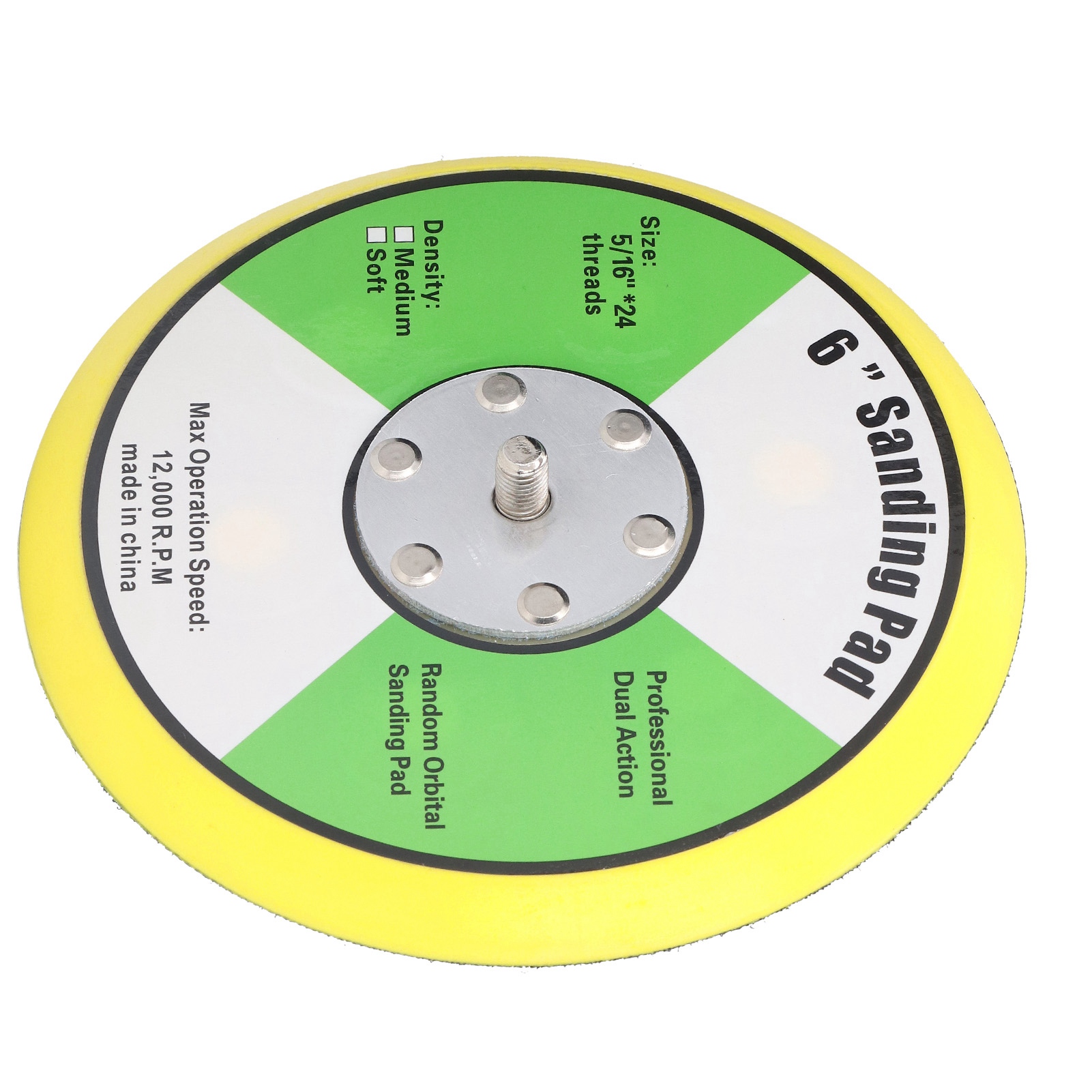Klett-stützteller Für Druckluftschleifer Und Poliermaschinen, Pu-stützteller Zum Schleifen, Polieren Und Glätten, 15,2 Cm (6 Zoll), 5/16 Zoll X 24 Gewinde, 12.000 U/min