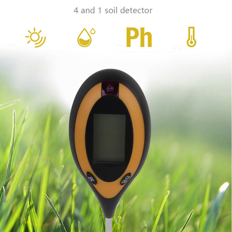 Bodenmessgerät Mit Ph-wert, Feuchtigkeitsmessung, Beleuchtung, Temperatursensor Und Led-anzeige Für Den Garten (englisch)