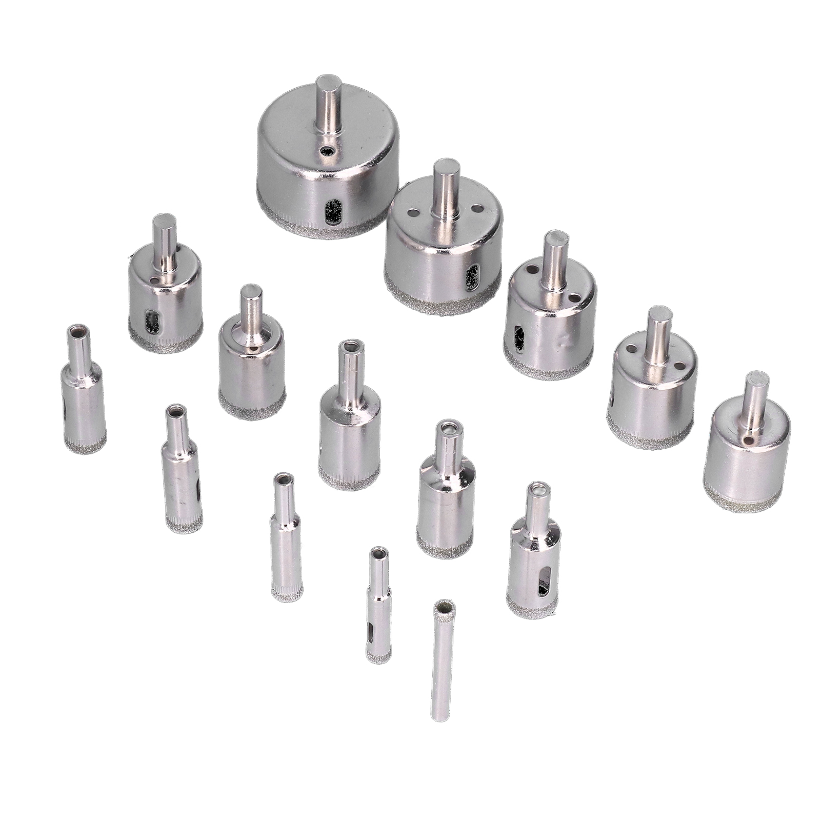 15-teiliges Marmor-lochöffner-set (6–50 Mm) Mit Diamanten, Hoher Drehkraft Und Hoher Bohrgeschwindigkeit
