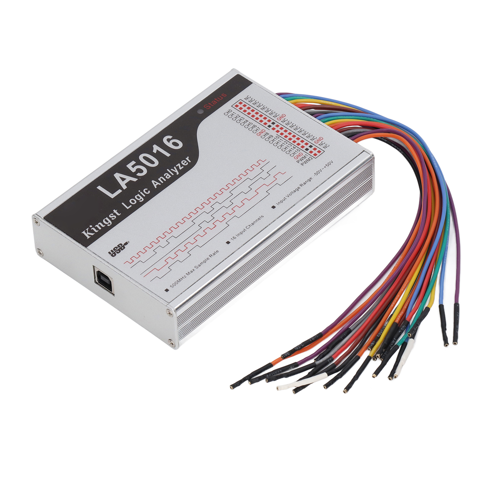 Logikanalysator Mit 16 Kanälen, 500 Mhz Abtastrate, Einstellbarem Schwellwert, -50 V