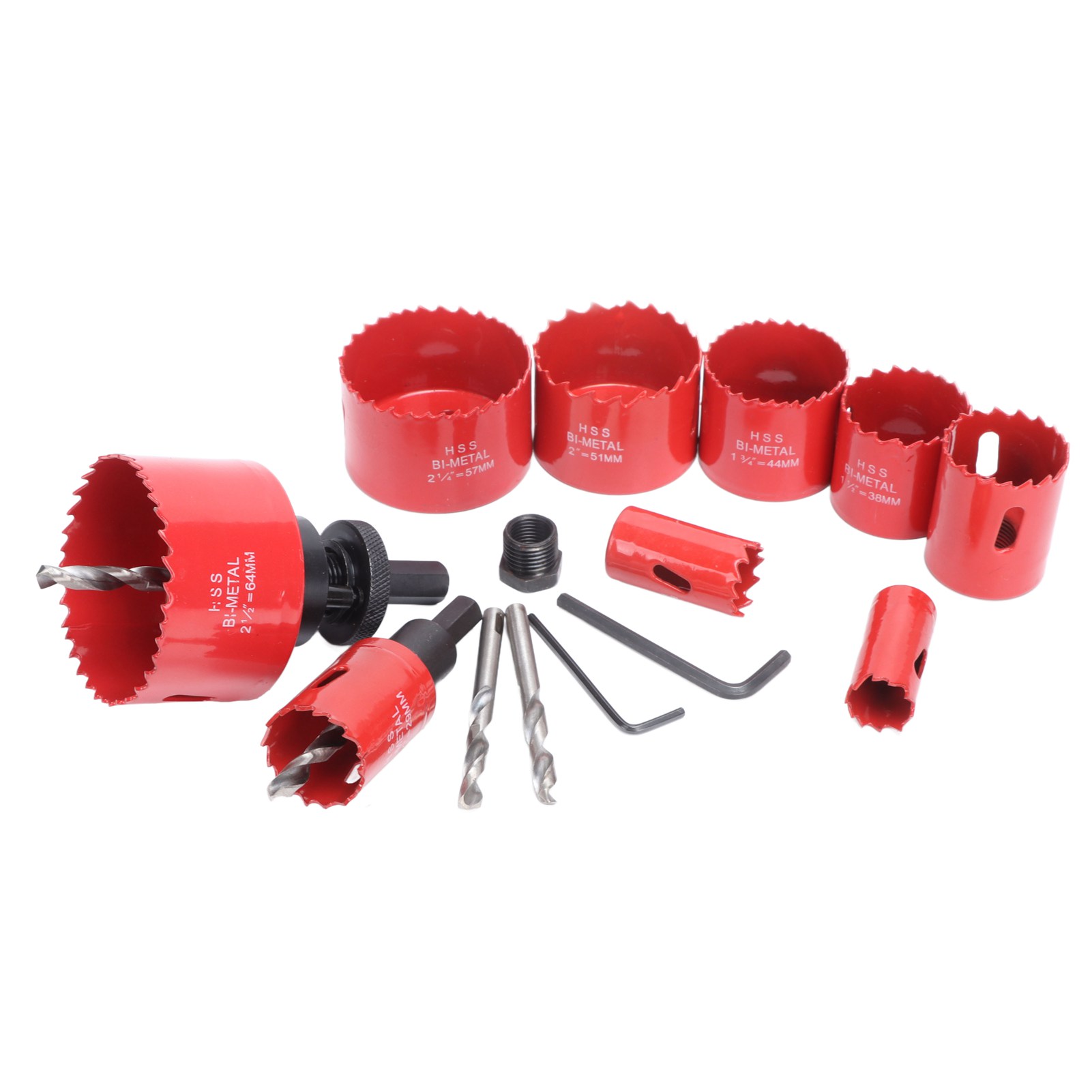 Lochsägen-set Aus Hss-bohrer, Spiralbohrer Und Schraubenschlüssel Für Die Holzbearbeitung