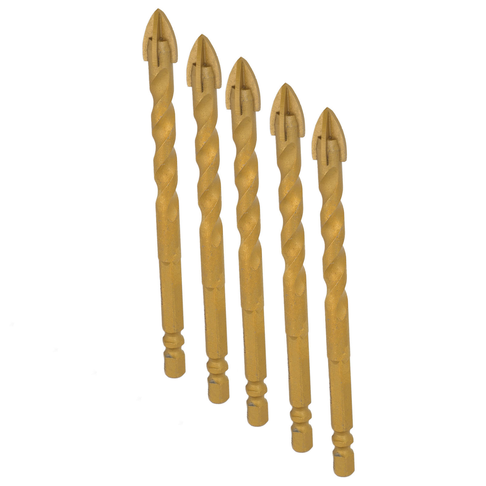 5-teiliges Bohrer-set, 10 Mm Kreuzbohrer Mit Sechskantschaft Für Glas, Fliesen, Beton Und Kupfer