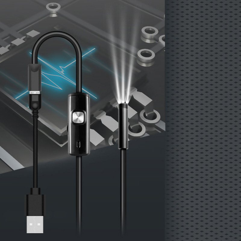 7-mm-hd-telefonendoskop Mit Flexiblem Kabel, Leichtes, Multifunktionales, Wasserdichtes Usb-endoskop, 2 M / 6,56 Fuß