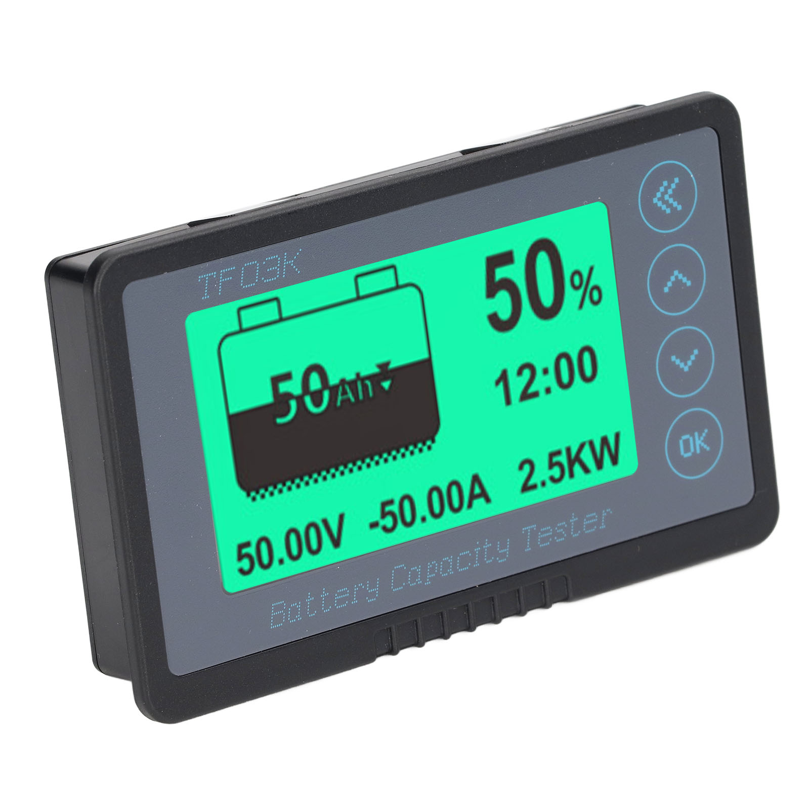 Schwarzes Batterieüberwachungsmessgerät, Tragbar, Leicht, Wasserdicht, Batteriekapazitätsanzeige, Coulombmeter, 8–120 V, 100 A (0–150 A)