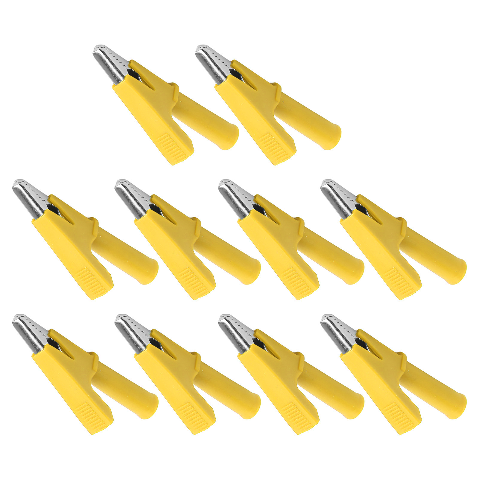 10-teiliges Krokodilklemmen-prüfklemmen-set (10 Mm Öffnung, 10 A) Mit 4-mm-buchse, Gelb