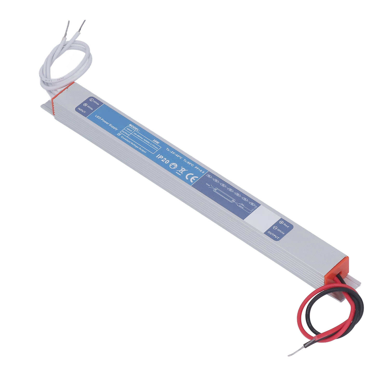 20-w-led-treiber Mit Transformator, Aluminiumlegierungsrahmen, Led-streifenbeleuchtung, Eingang 180–250 V Ac, 0,83 A