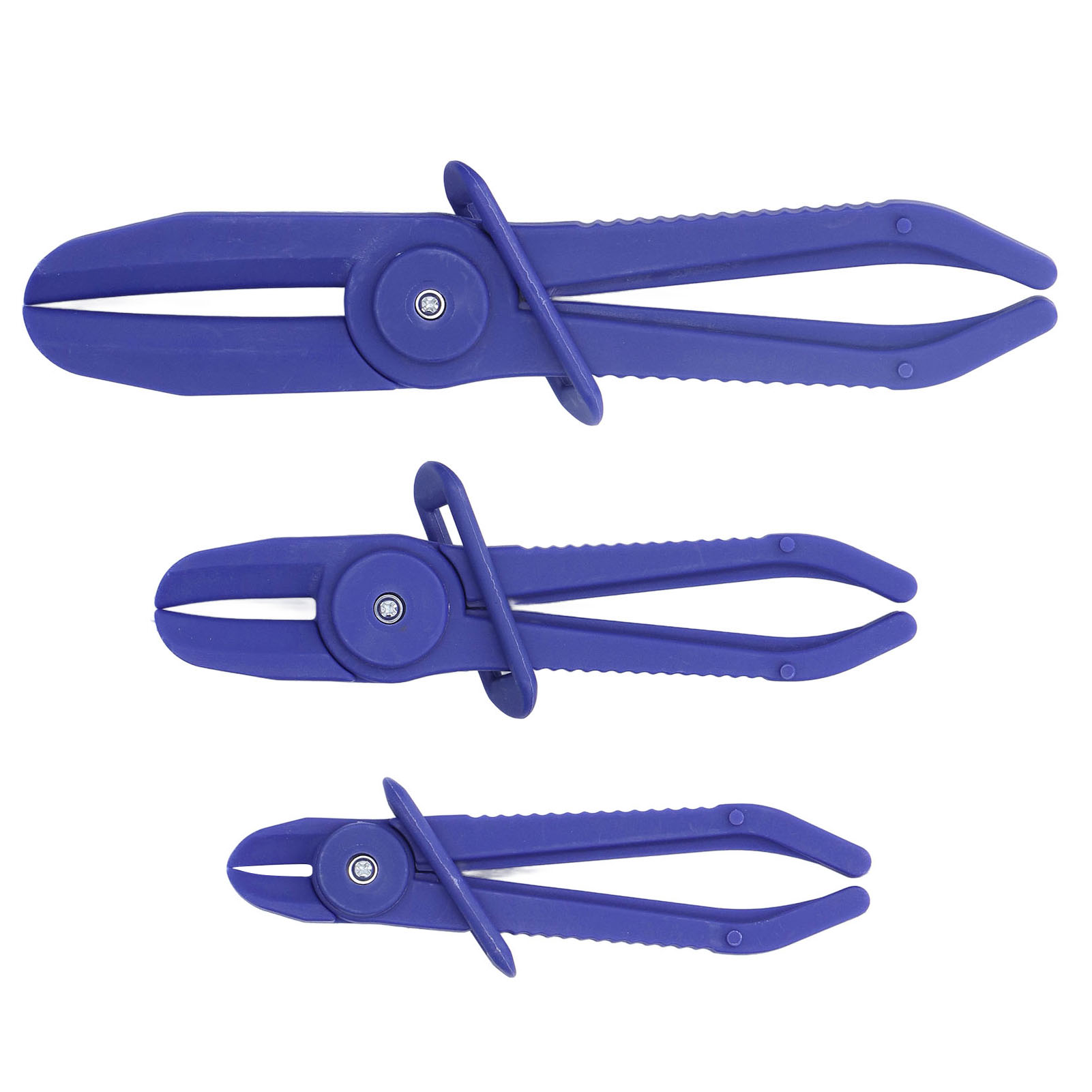 3-teiliges Set Flexibler Schlauchzangen, Isolierte Nylon-brems- Und Kraftstoffschlauchklemmen, Verschiedene Größen, Blau