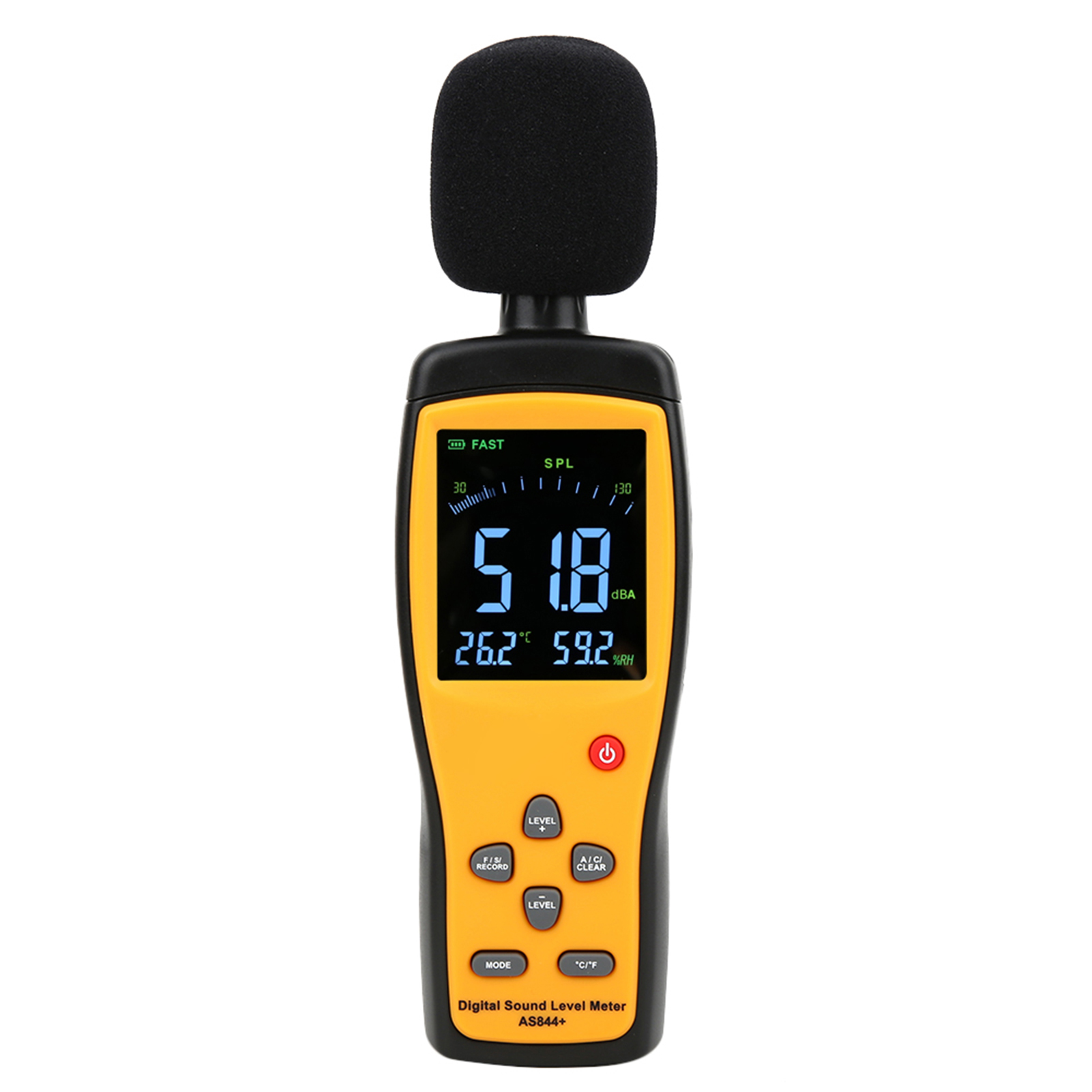 Smart Sensor As844+ Schallpegelmesser Mit Digitalem Lcd-display Und Datenspeicherfunktion