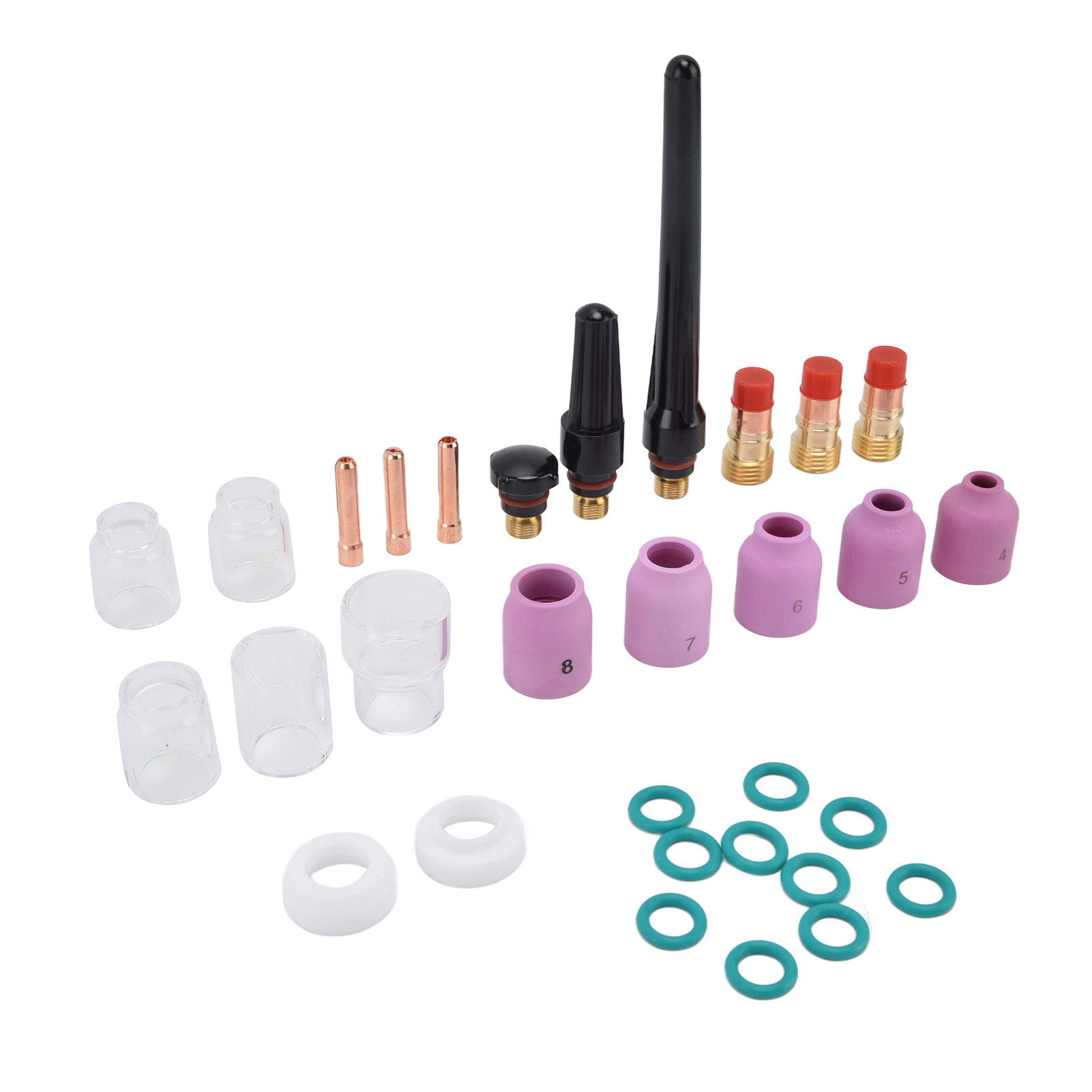 Wig-schweißteile-set: Düse, Elektrode, Spannzange, Glasbecher, Unterlegscheibe, Verschlusskappen Für Wp-17, Wp-18, Wp-26