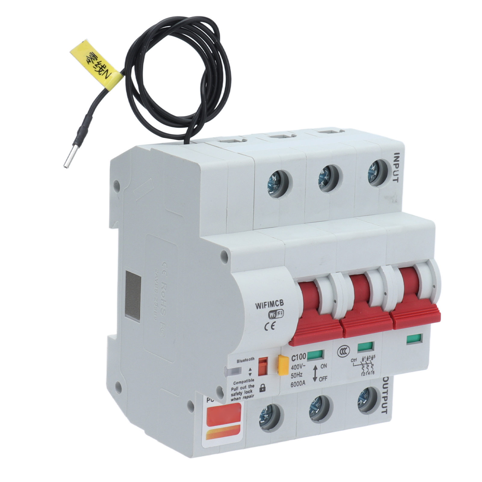 Intelligenter 3-poliger Leitungsschutzschalter Mit Wlan- Und Bluetooth-fernbedienung, Fehlerstromschutzschalter, 400 V, 100 A