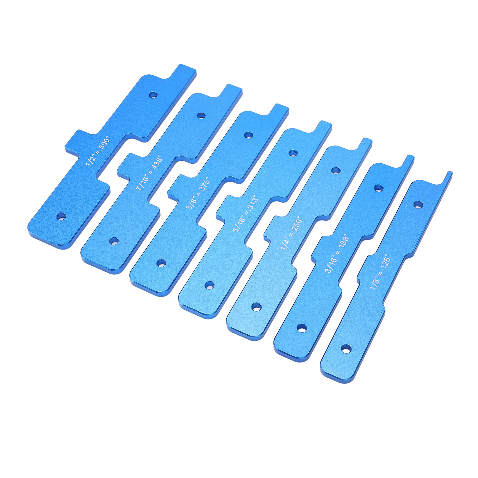 7-teiliges Messblock-set Aus Aluminiumlegierung, Transparente Skala, Blau, Für Holzbearbeitung