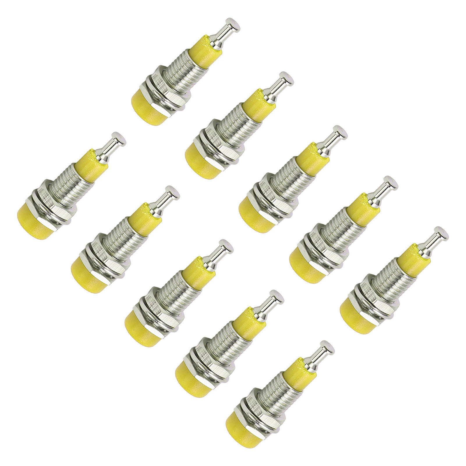 J.40006 10 Stück/set 2 Mm Vernickelte Bananenbuchse (weiblich) Für Einbaumontage, Gelb