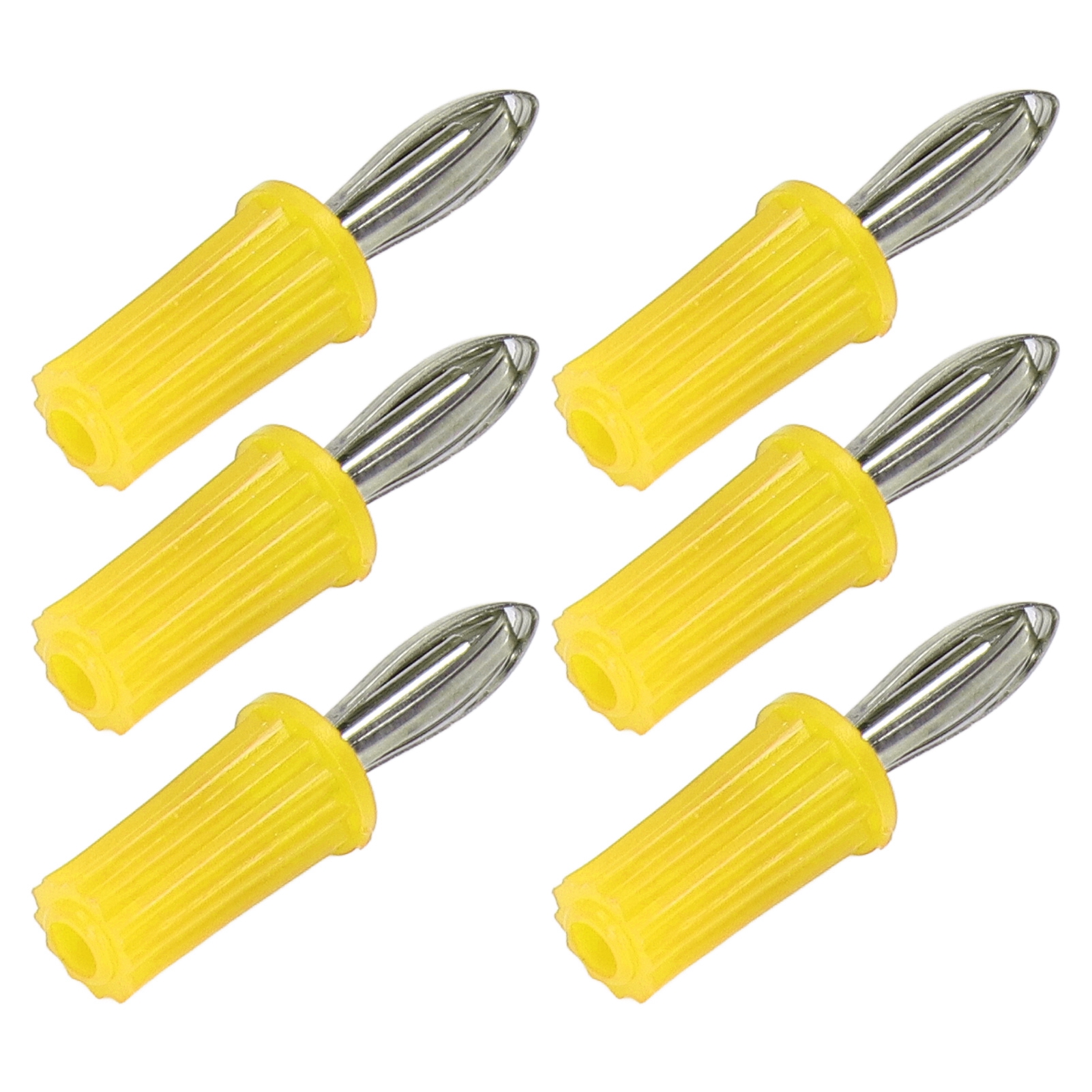 100 Stück Bananenstecker 4 Mm, Abs, Vernickeltes Messing, Hochwertige Elektrische Verbindungen, Gelb