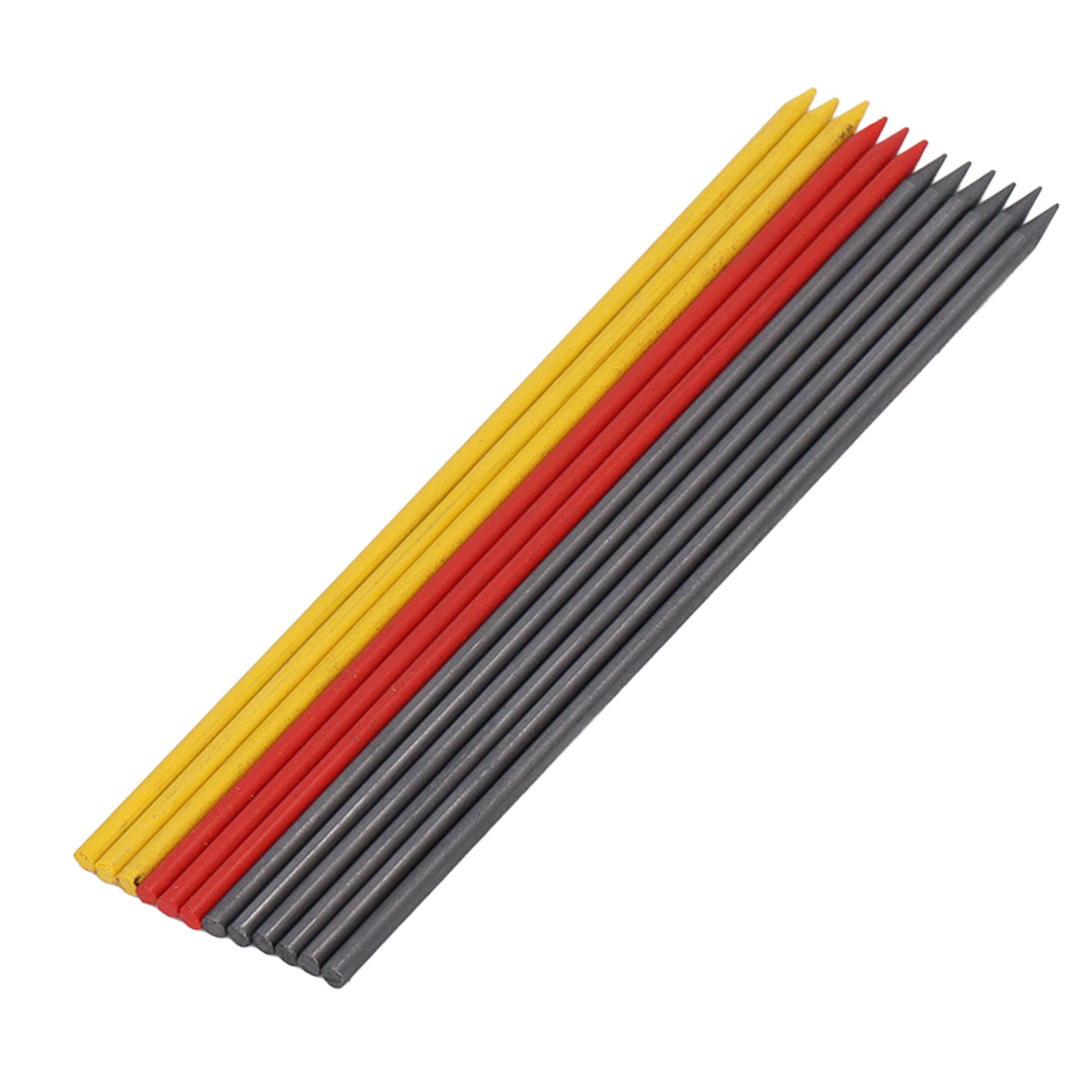 12-teiliges Hb-zimmermannsbleistift-nachfüllset (2,8 Mm), Schwarz, Rot, Gelb, Druckbleistift-nachfüllset Für Tiefe Bohrungen