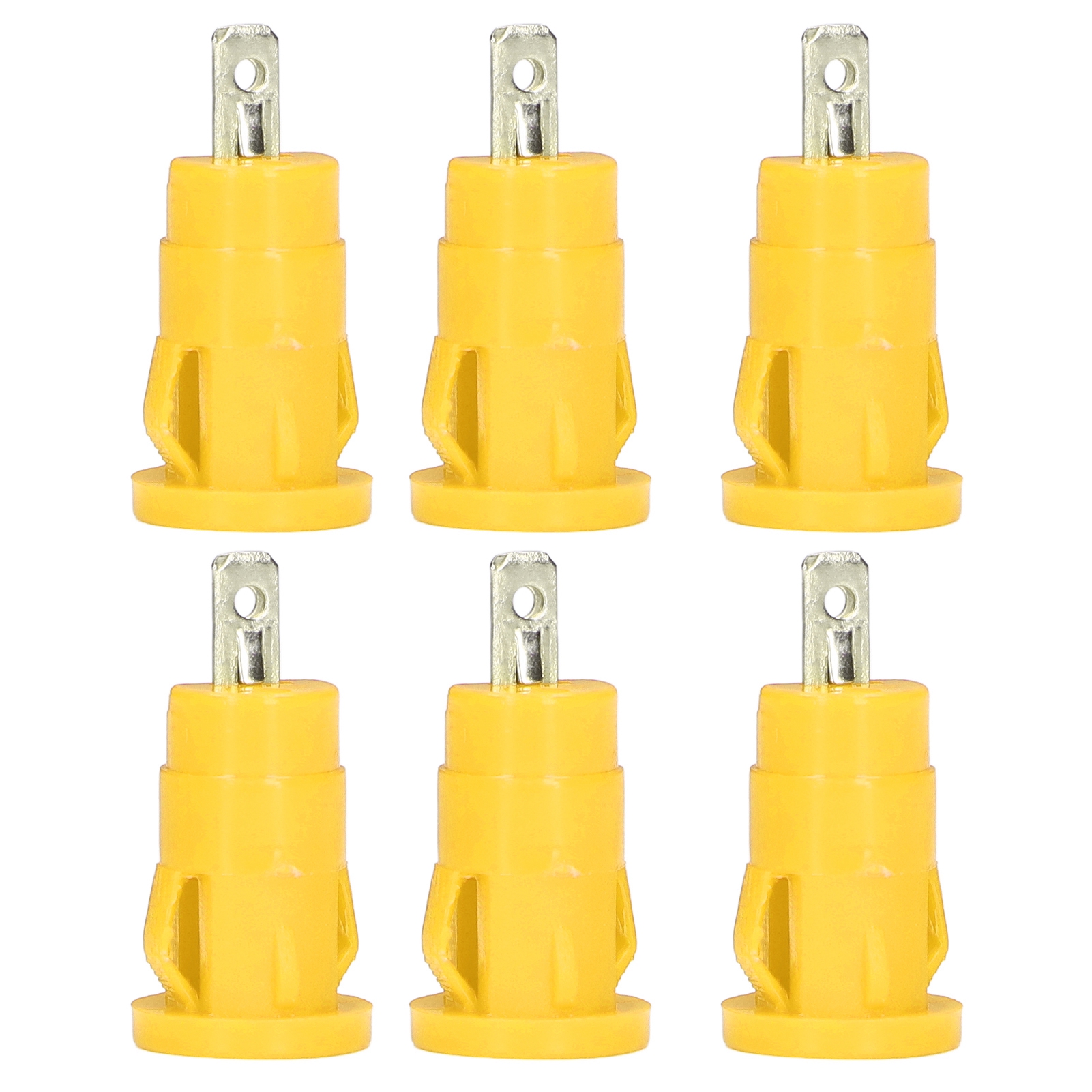 100 Stück Bananenstecker-anschlussklemmen 4 Mm Sicherheitsringklemmen Vernickeltes Kupfer Klemmenblockadapter Gelb