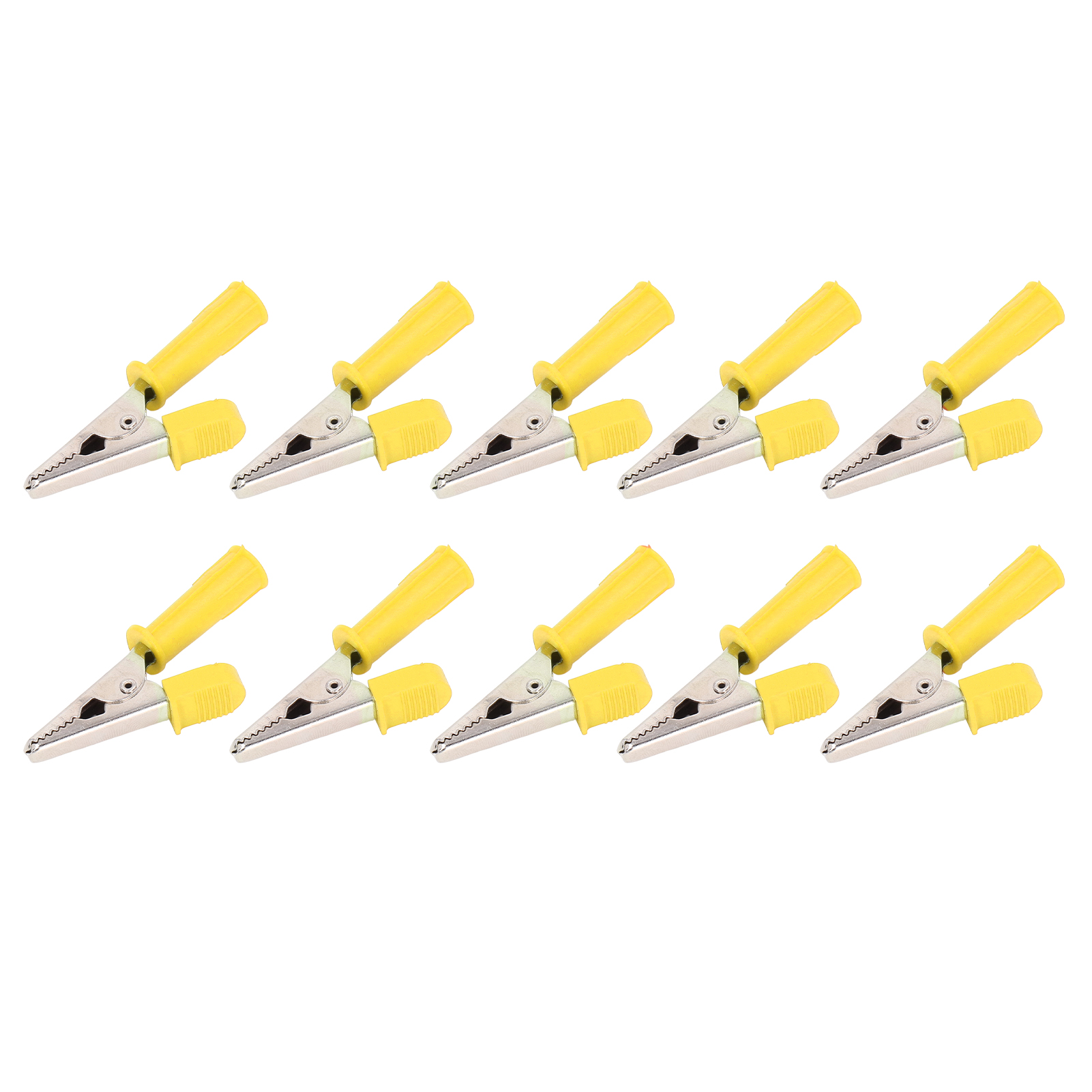 10 Stück Prüfklemmen, Isolierte Krokodilklemmen Aus Messing Mit 4-mm-buchse, 10-mm-öffnung, 20 A, J.60046, Gelb