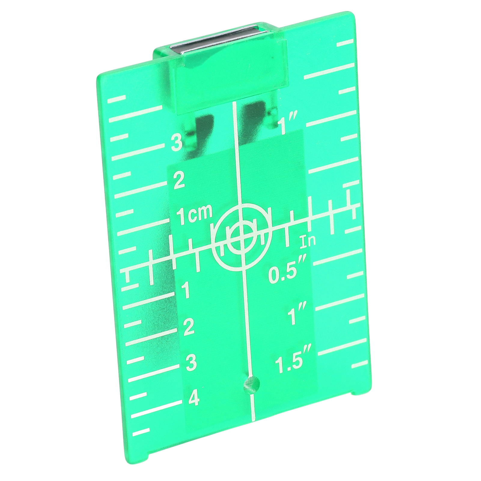 Magnetische Bodenzielscheibe Für Laser-nivelliergeräte Aus Kunststoff Mit Halterung, Zoll- Und Metrische Skala, Grün