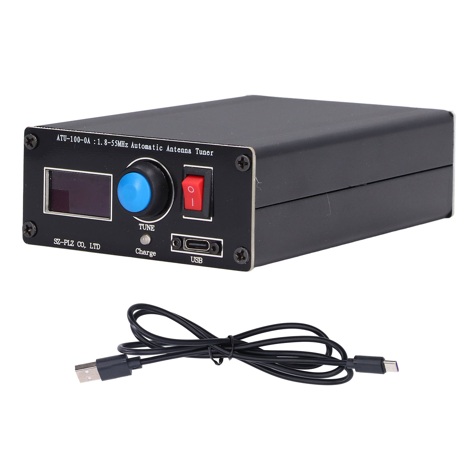 Mini-antennentuner Mit Automatischem 0,96-zoll-display, Usb-ladefunktion, Radiotuner 1,8–55 Mhz, Atu-100