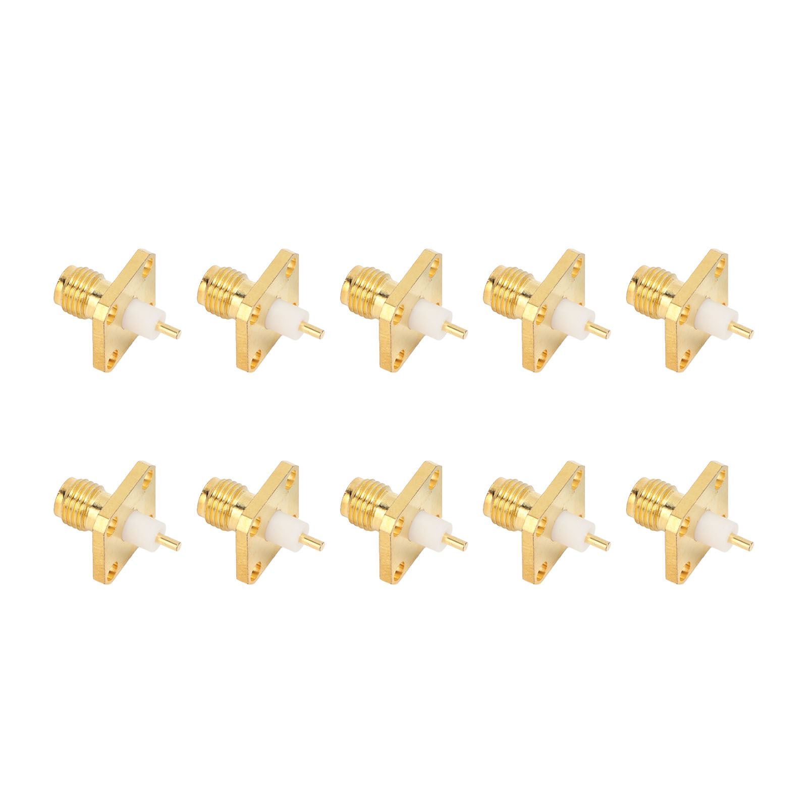 10 Stück Rf-antennen-buchsenadapter, 4-loch-flanschmontage, Ofc-koaxialkabelanschluss, 50 Ohm