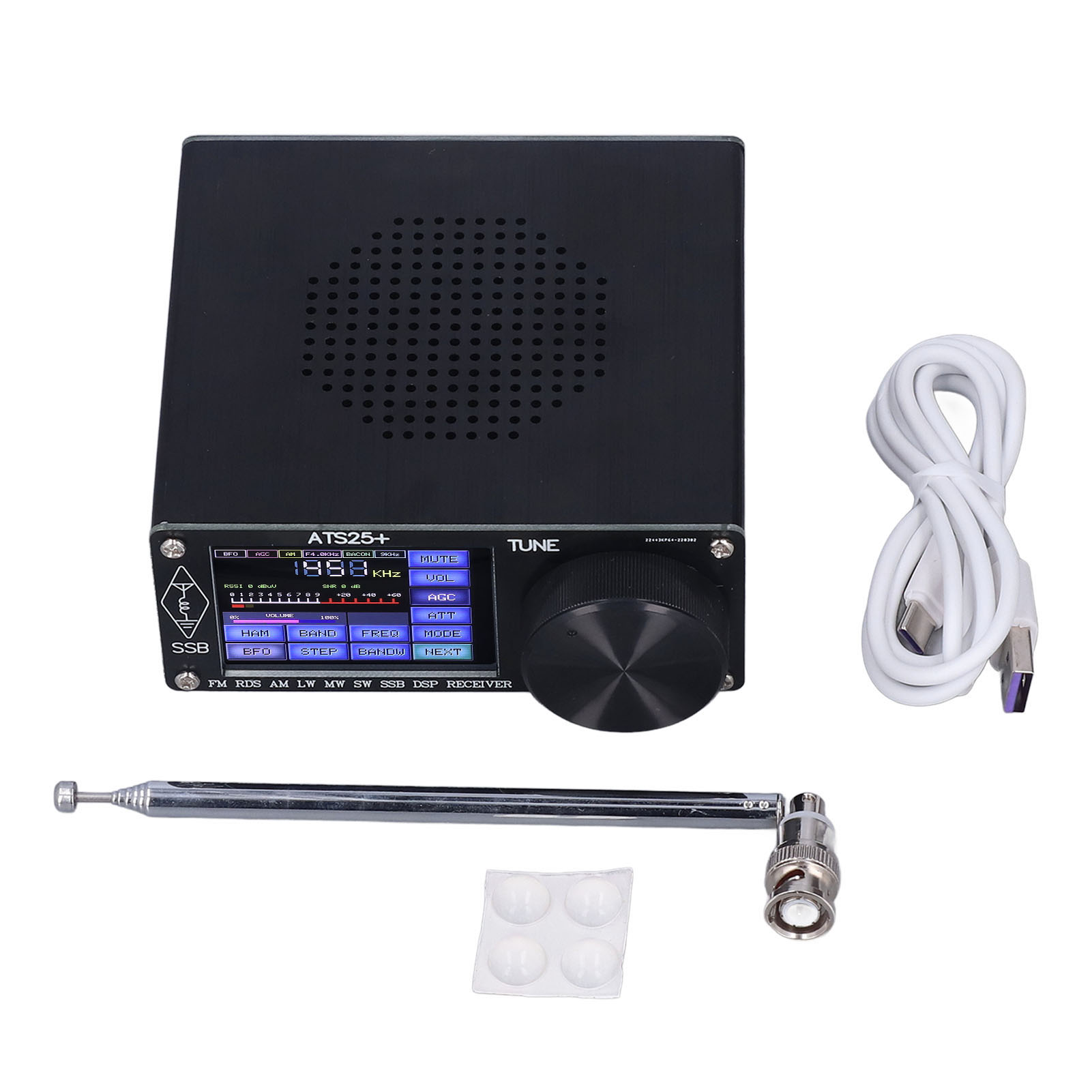 Tragbarer Allband-radioempfänger (fm, Lm, Ssb, Amateurfunk) Mit 2,4-zoll-farb-touchscreen