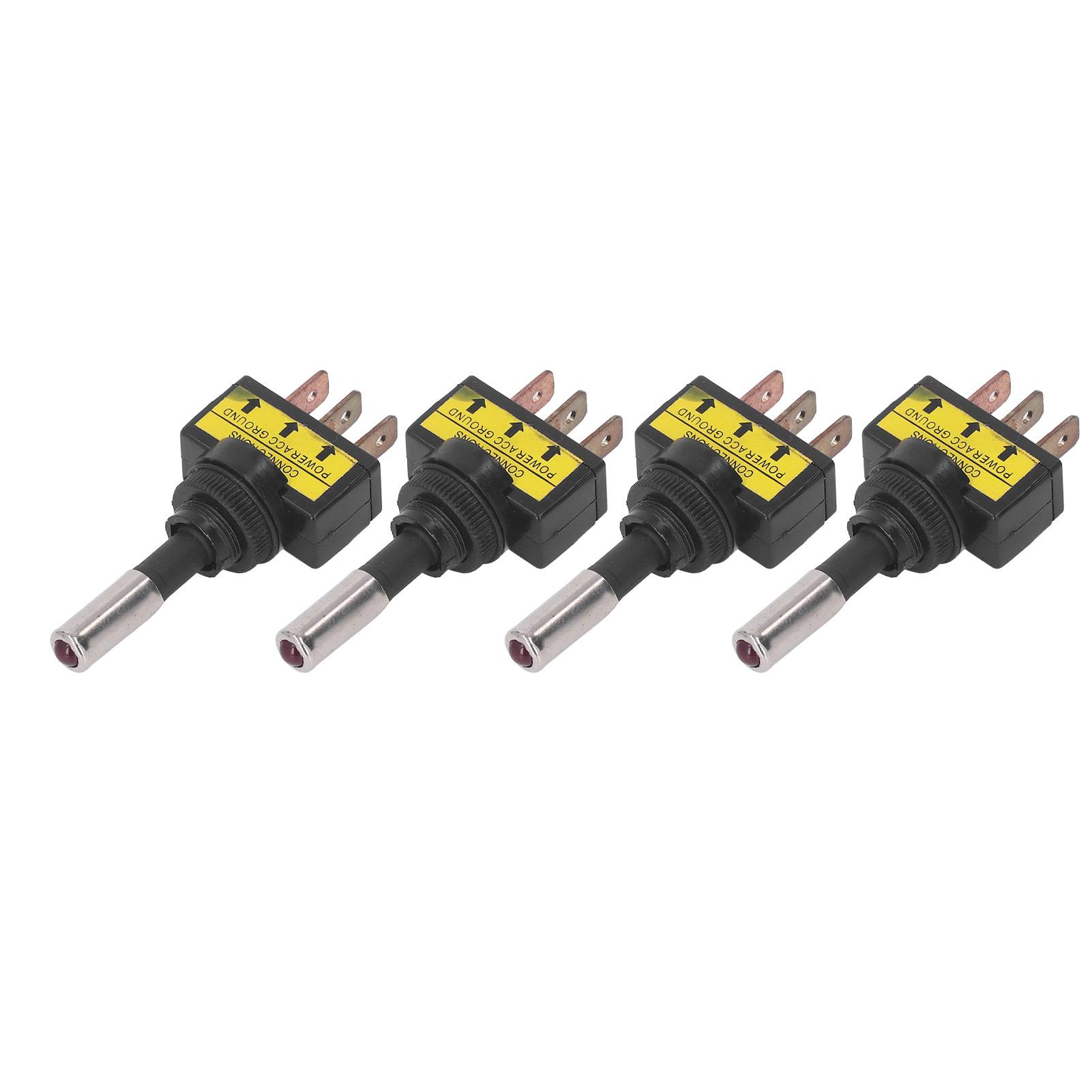 4er-pack Kippschalter Ein/aus Mit Roter Led-beleuchtung, Kfz-wippschalter, 3-polig, 12 Mm, 20 A, 12 V Dc