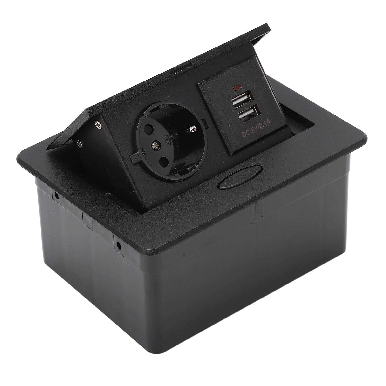 Tischsteckdose Mit Zwei Usb-anschlüssen, Wasserdicht, Eu-standard 250 V