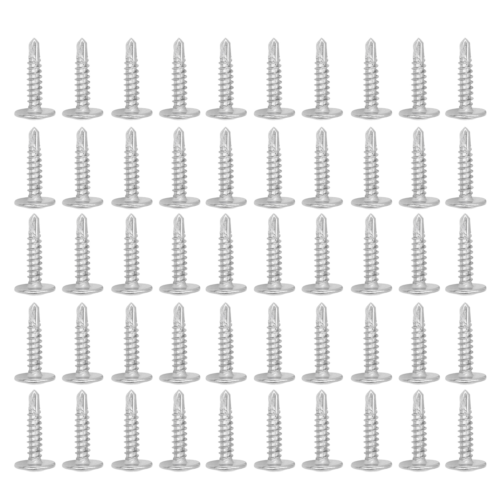 100-teiliges Set Selbstschneidender Schrauben Mit Kreuzschlitz- Und Rundkopfscheiben Aus Edelstahl, Befestigungsmaterial, 4,2 X 19 Mm / 0,17 X 0,75 Zoll
