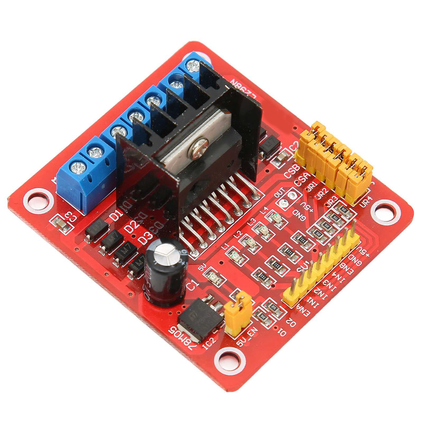 L298n Dual-h-brücken-dc-schrittmotortreibermodul, Multifunktionale Motorsteuerplatine