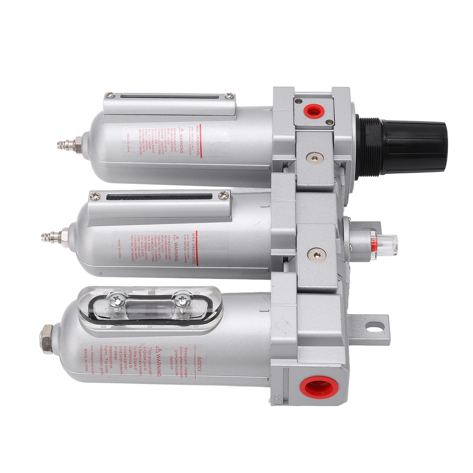 Dreistufiges Lufttrocknungssystem, Robuster Industrieller Druckluft-partikelfiltertrockner Aus Aluminiumlegierung Mit Metallbehälter, 3/4-zoll-npt-anschluss Und Manuellem Ablauf