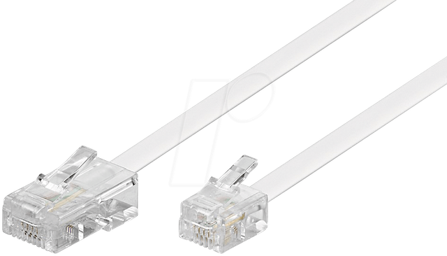 MK 6P4C WS 3M - Stecker 6p4c auf Stecker 8p4c, 3 m, weiß