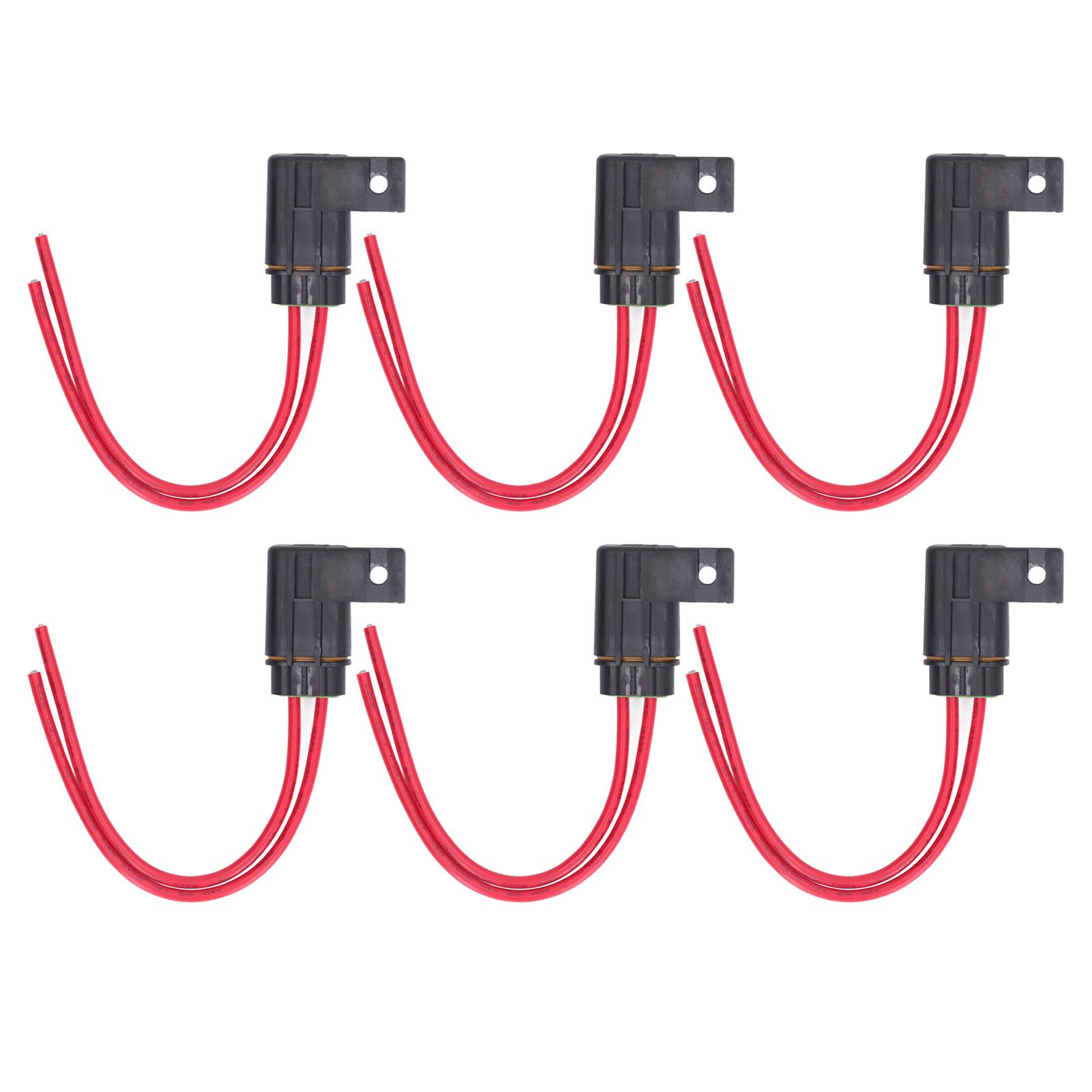 6 Stück Inline-sicherungshalter Ip66 Wasserdicht 12awg 30a Flachstecker-kabelbaum Für Boot Auto