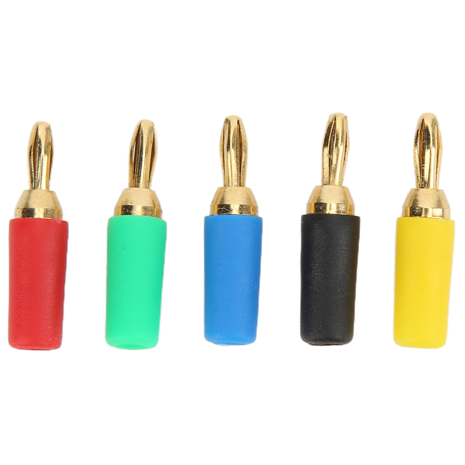 2er-set Bananenstecker 2,5 Mm / 0,1 Zoll, 4-polig, 5-farbig, Verschraubt, Verschweißt, Messing, Vergoldet, Elektrischer Anschluss