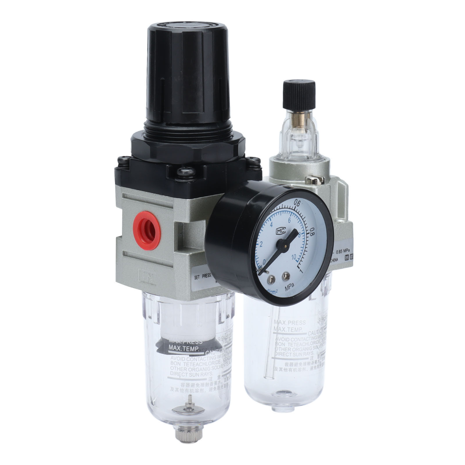 Wasser-öl-abscheider, Druckluft-ablassfilterregler Mit Manometer 0,05–0,85 Mpag3/4
